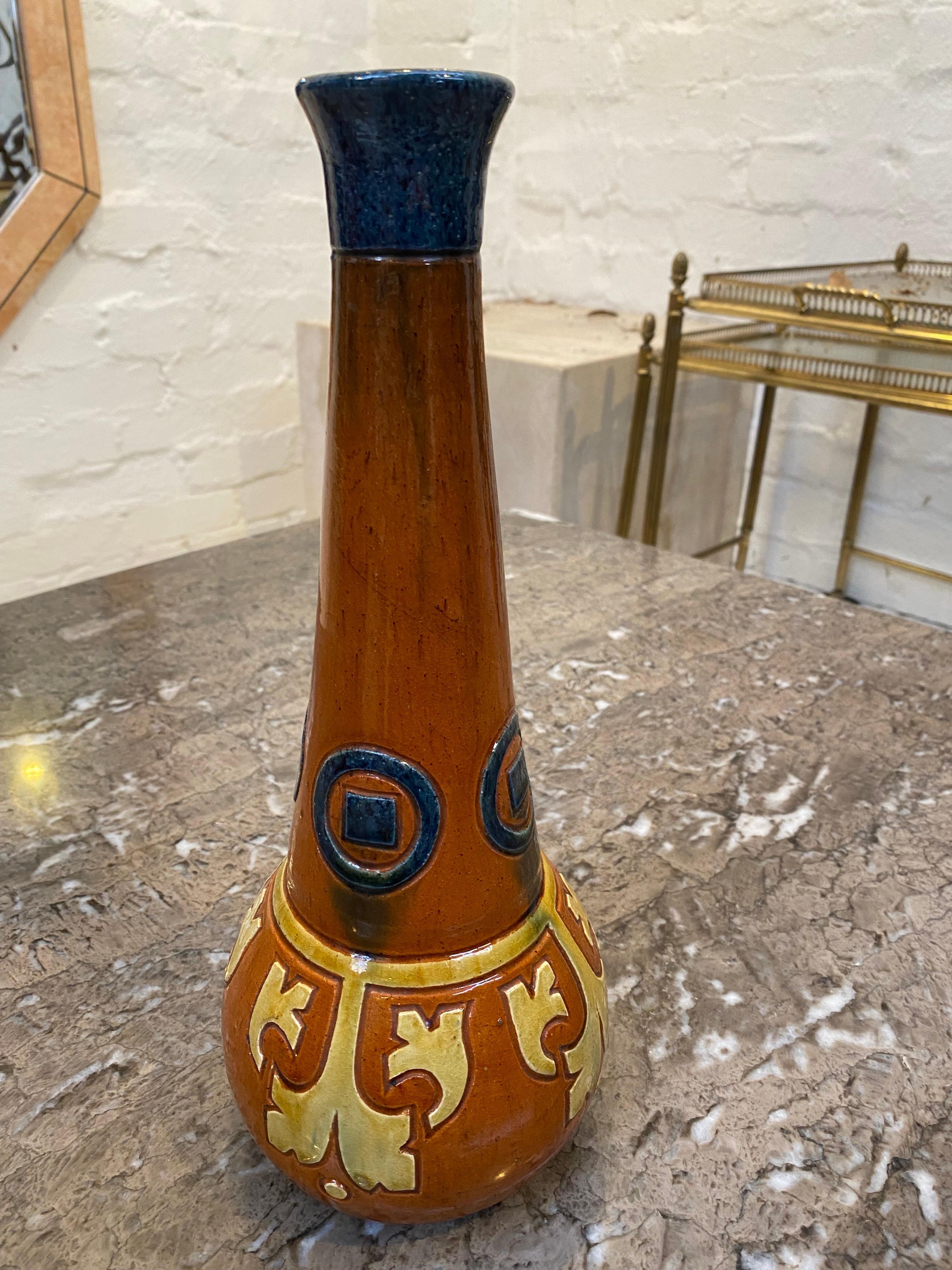 Antique Art Nouveau Torhout Flemish Belgian Earthenware Pottery For 