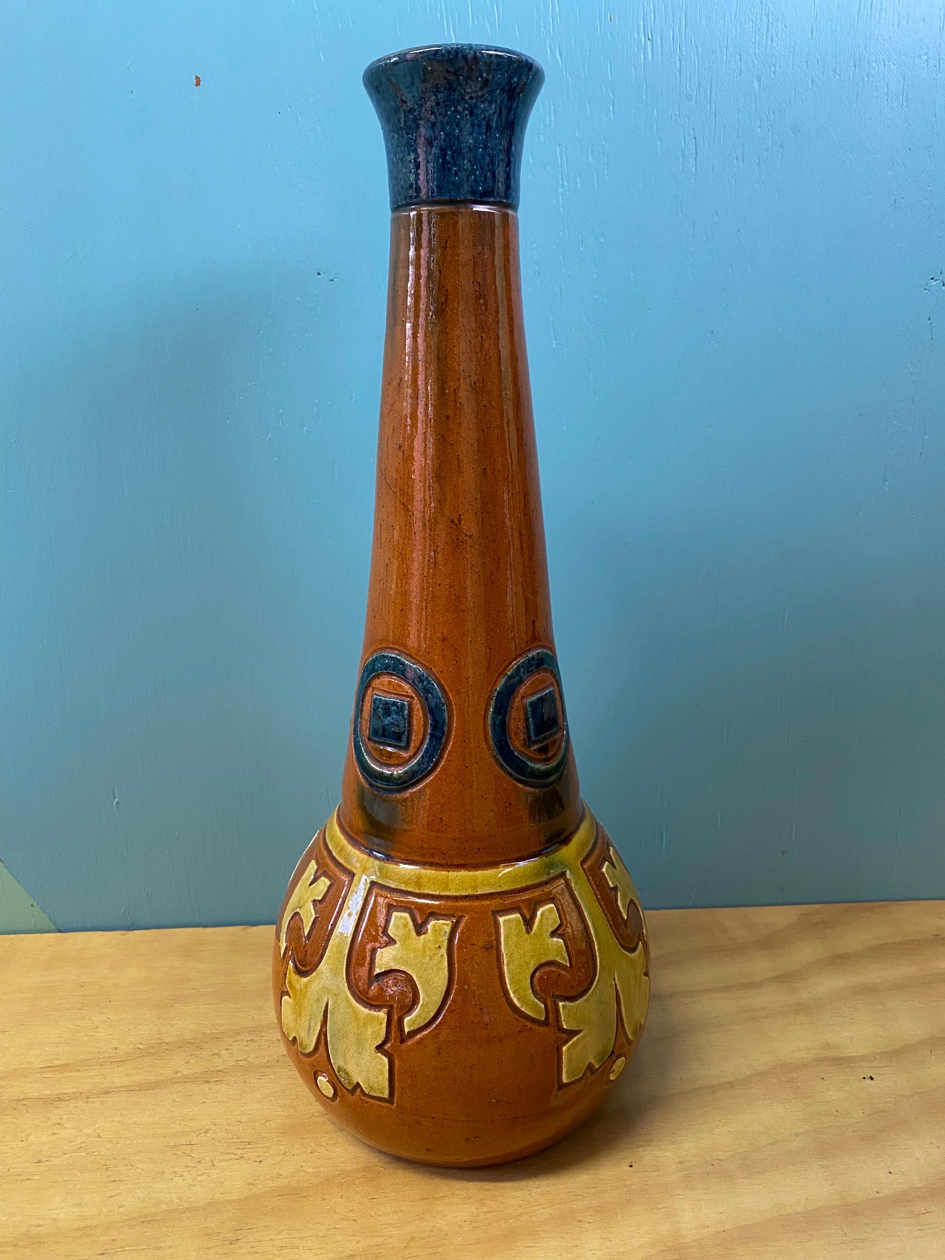 Antique Art Nouveau Torhout Flemish Belgian Earthenware Pottery For 