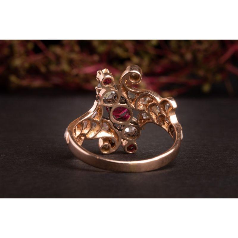For Sale:  Antique Art Nouveau Tourmaline Rose Cut Diamond Ring, Antique Tourmaline Ring 4
