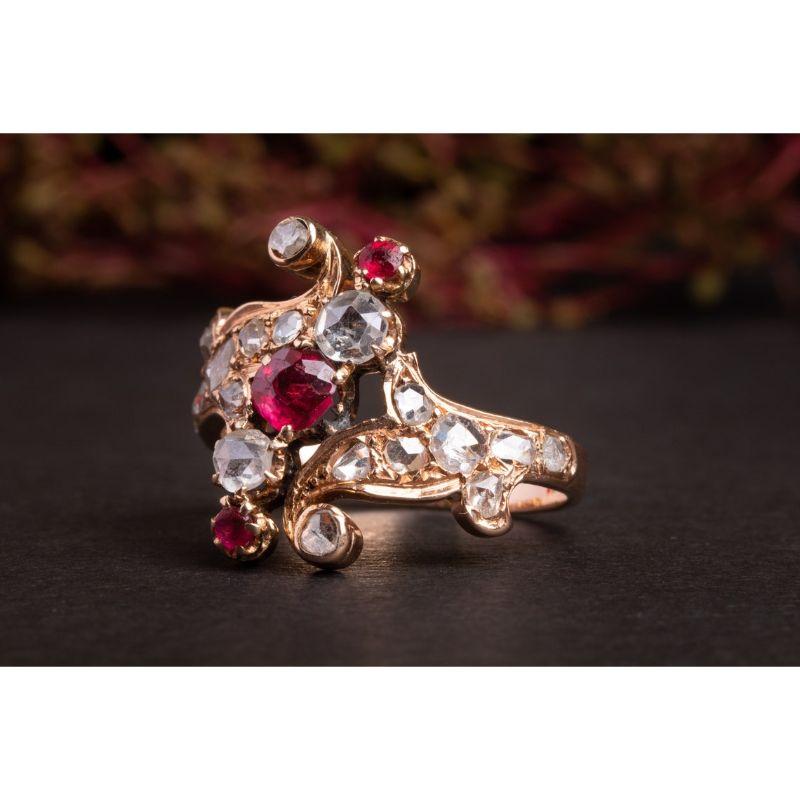For Sale:  Antique Art Nouveau Tourmaline Rose Cut Diamond Ring, Antique Tourmaline Ring 5