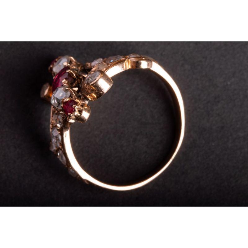 For Sale:  Antique Art Nouveau Tourmaline Rose Cut Diamond Ring, Antique Tourmaline Ring 6