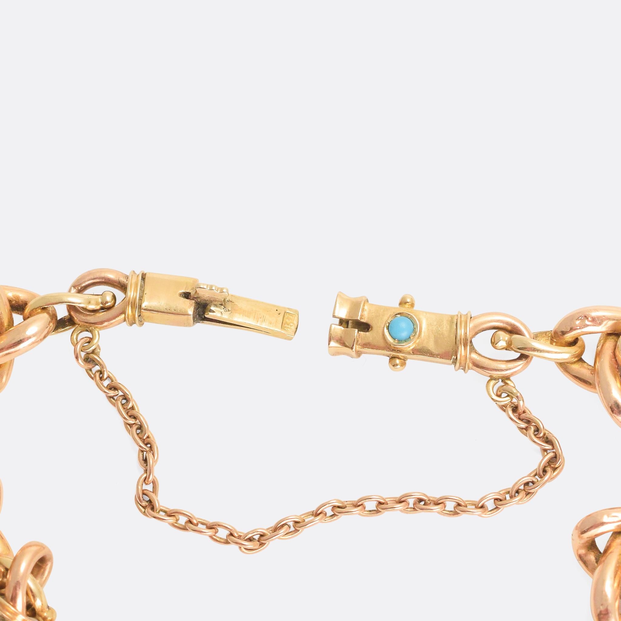 Women's Antique Art Nouveau Turquoise Infinity Bracelet