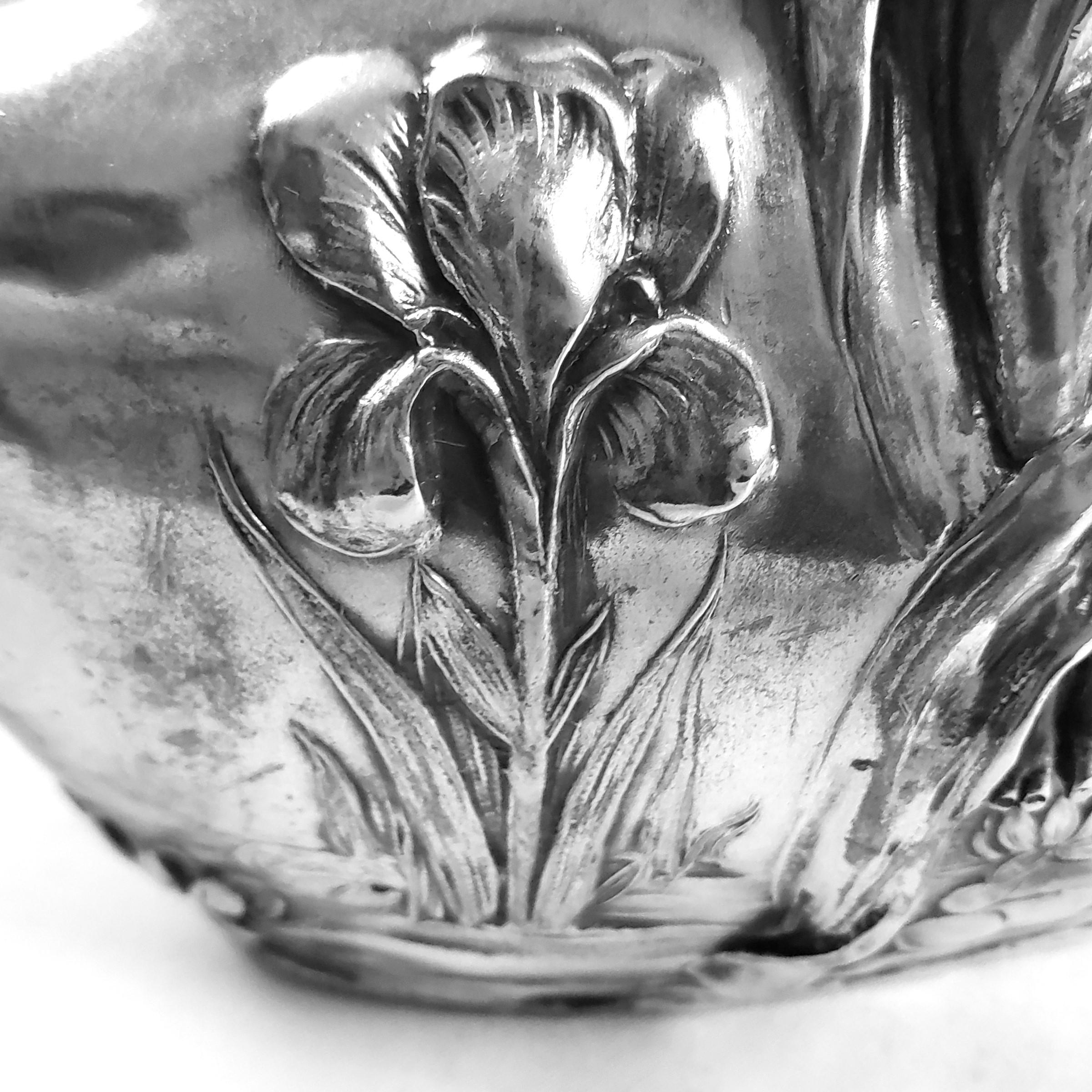 Antique Art Nouveau Vase with a Stylized Female and Pond Inspired Decoration For Sale 6
