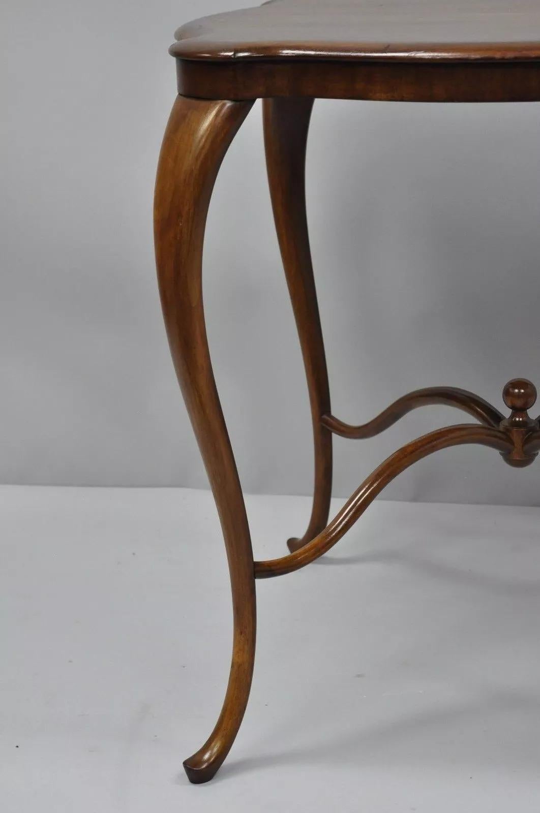 20th Century Antique Art Nouveau Victorian Mahogany Turtle Top Cabriole Leg Side Table
