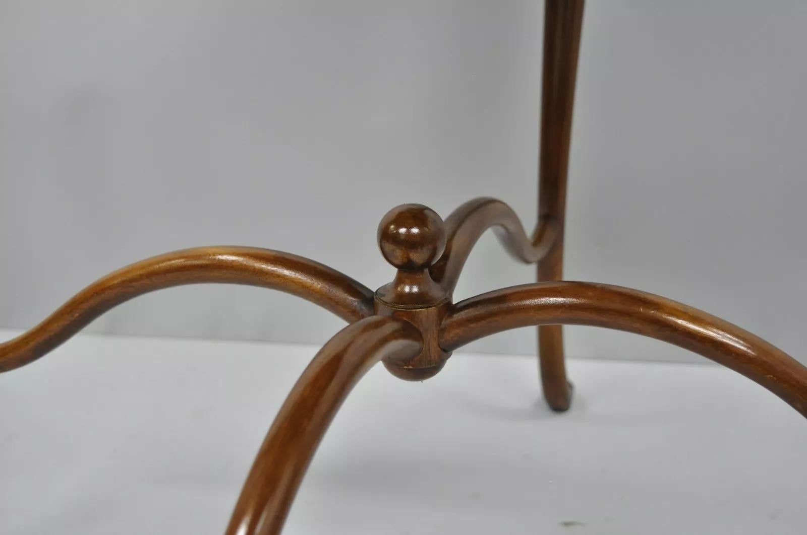 Antique Art Nouveau Victorian Mahogany Turtle Top Cabriole Leg Side Table 4