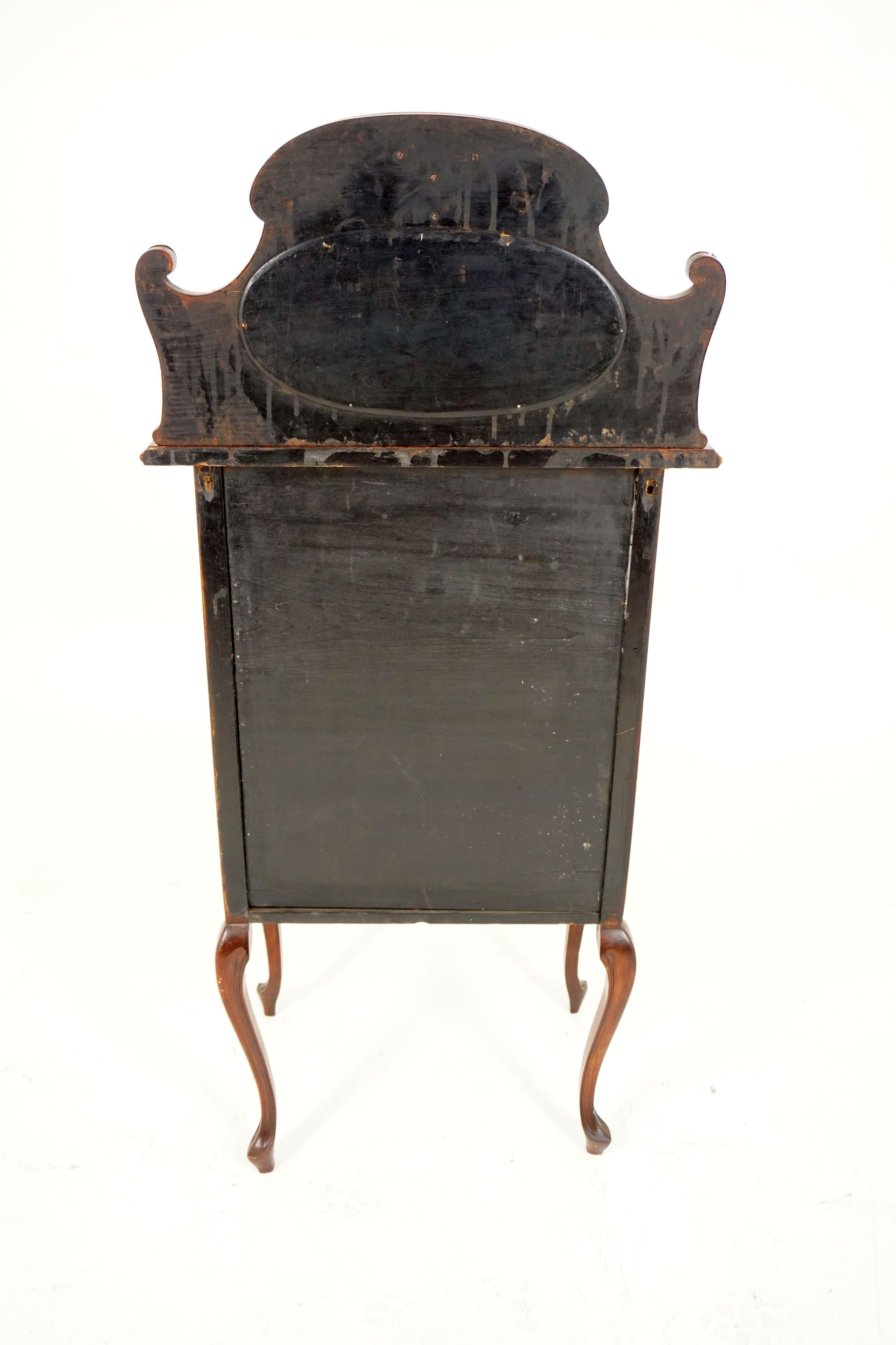 Antique Art Nouveau Walnut Sheet Music Cabinet, Scotland, 1900, B1801 1
