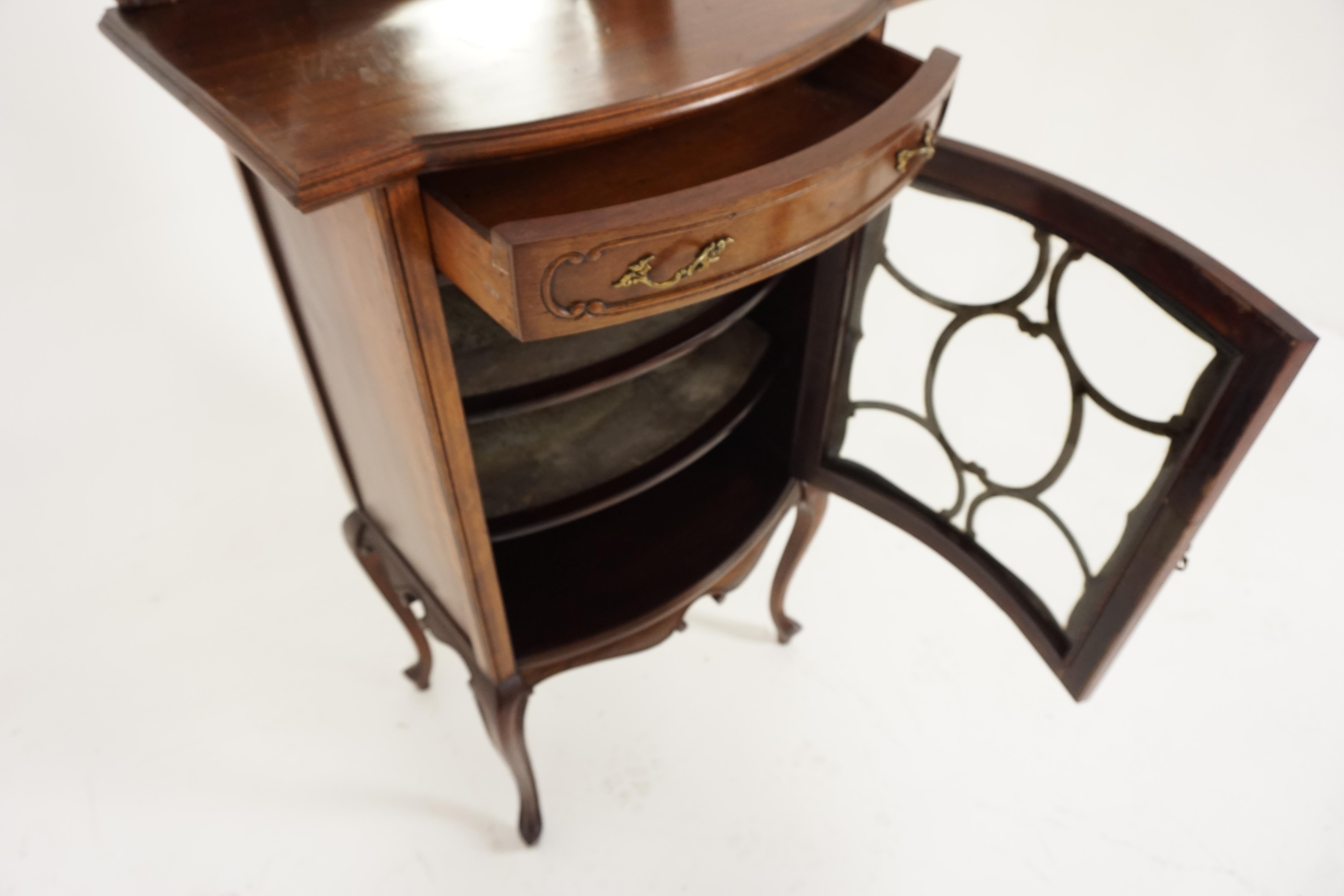 Scottish Antique Art Nouveau Walnut Sheet Music Cabinet, Scotland, 1900, B1801