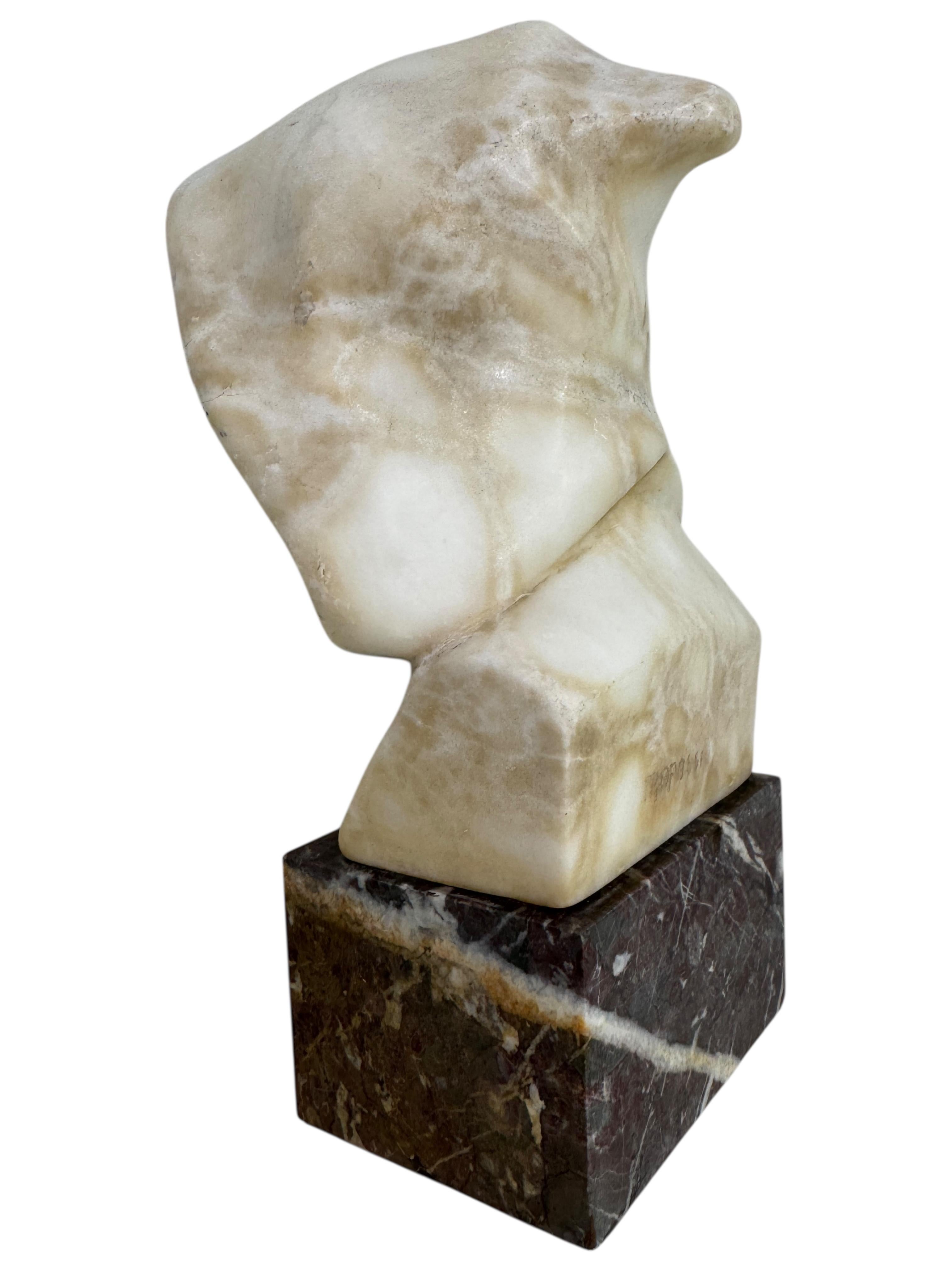 Italian Antique Art Nouveau White Marble Bust of a Female Lady Wearing a Bonnet For Sale