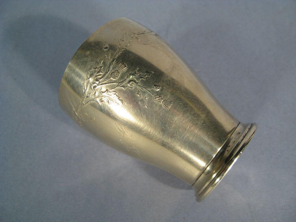 Antique Art Nouveau White Metal Chalice with Thistle Motif -1Y21 In Good Condition In Bordeaux, FR