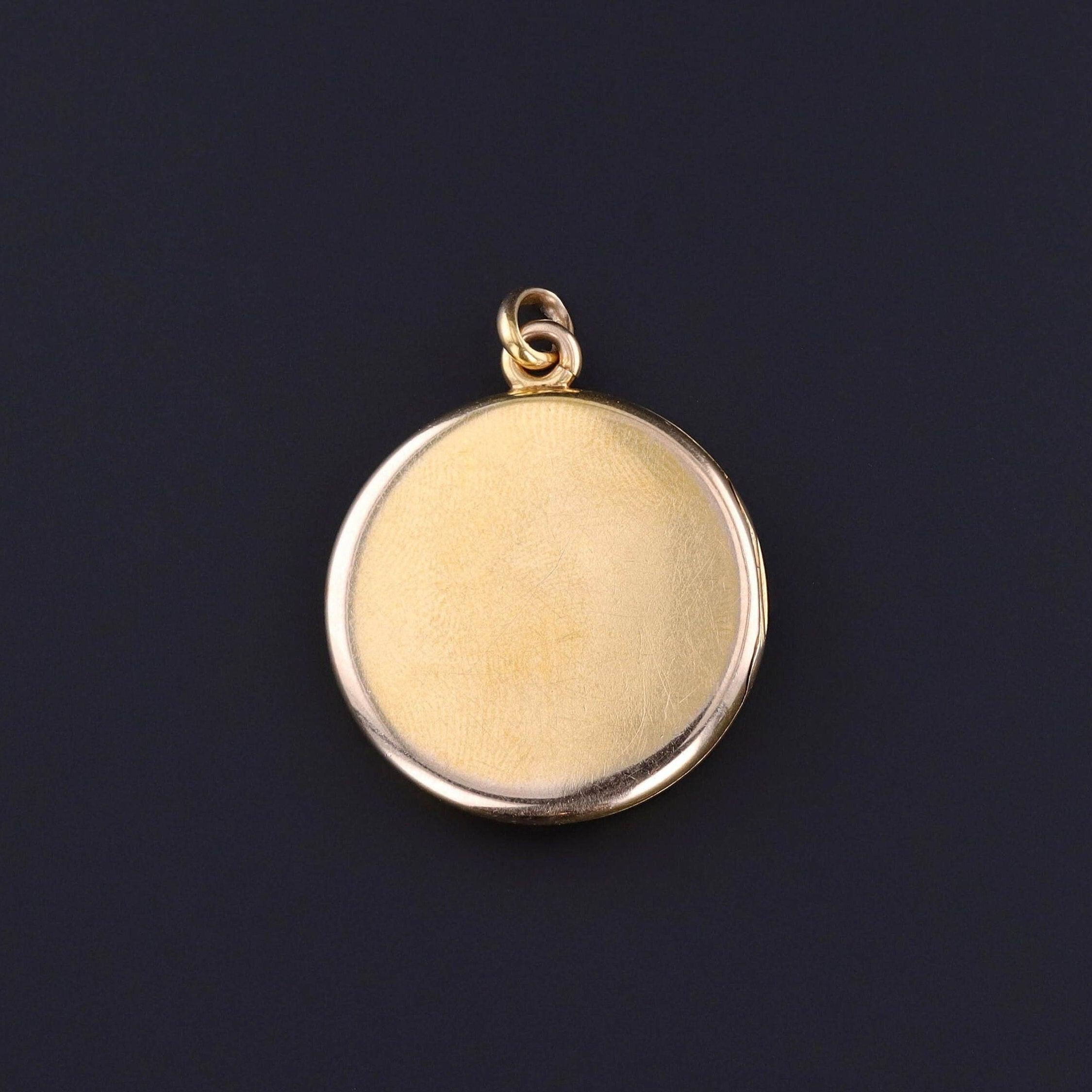Donna Antico medaglione da donna in stile Art Nouveau in oro 14k in vendita