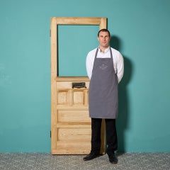 Antique Art Noveau English Stripped Pine Door for Glazing