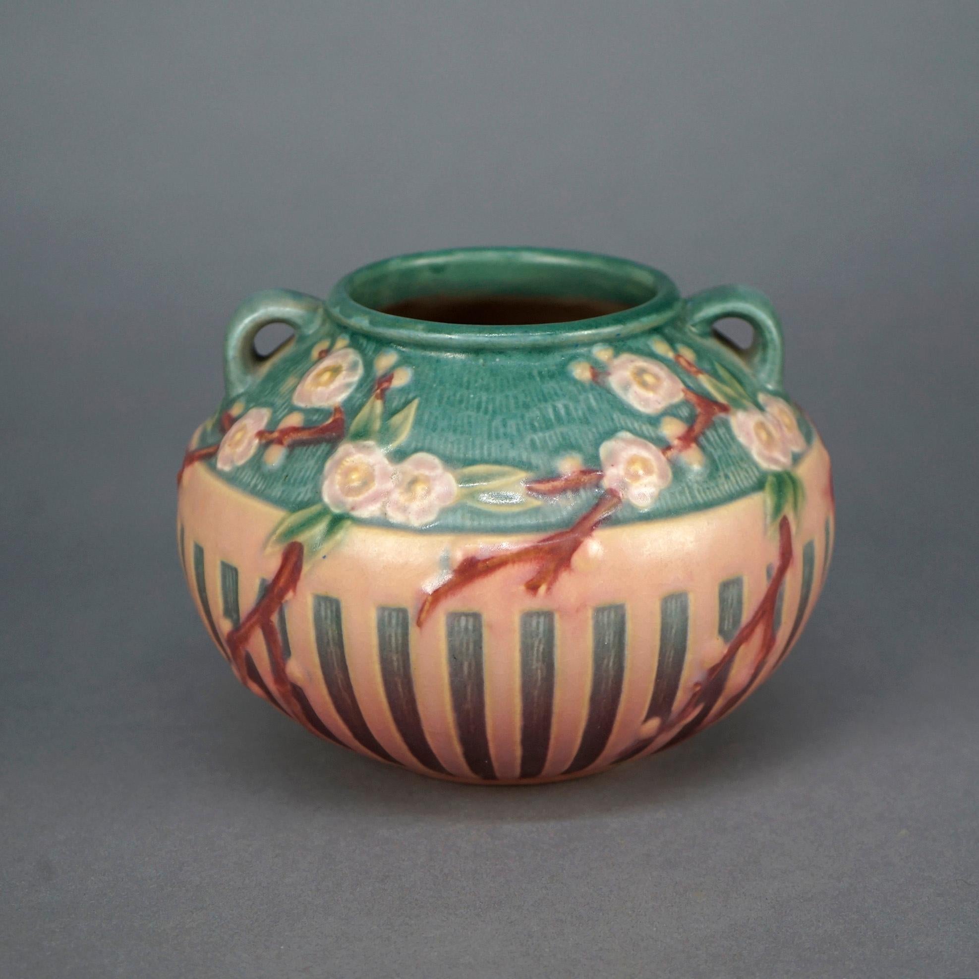 American Antique Art Pottery Roseville Cherry Blossom Bowl, Circa 1930