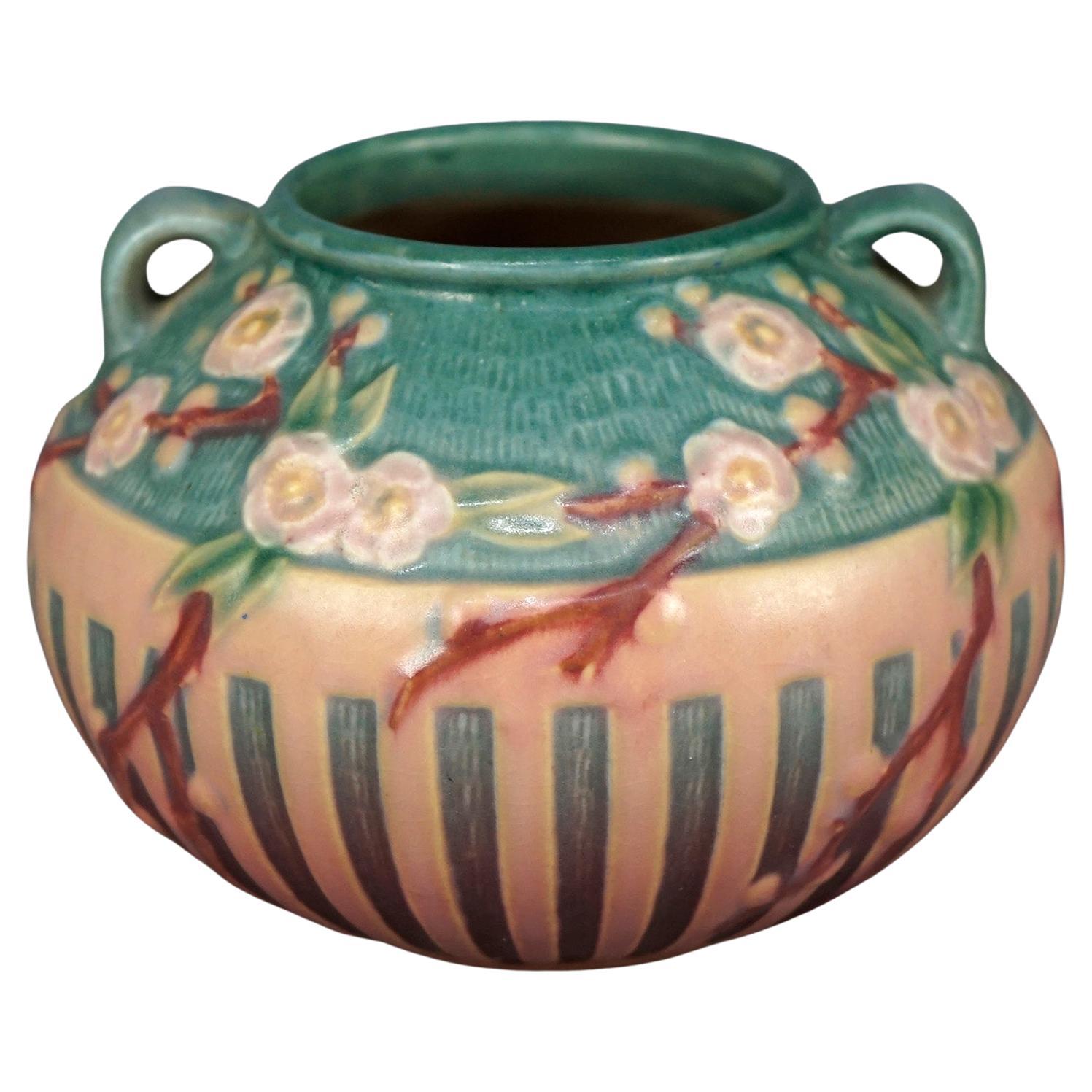 Antique Art Pottery Roseville Cherry Blossom Bowl, Circa 1930