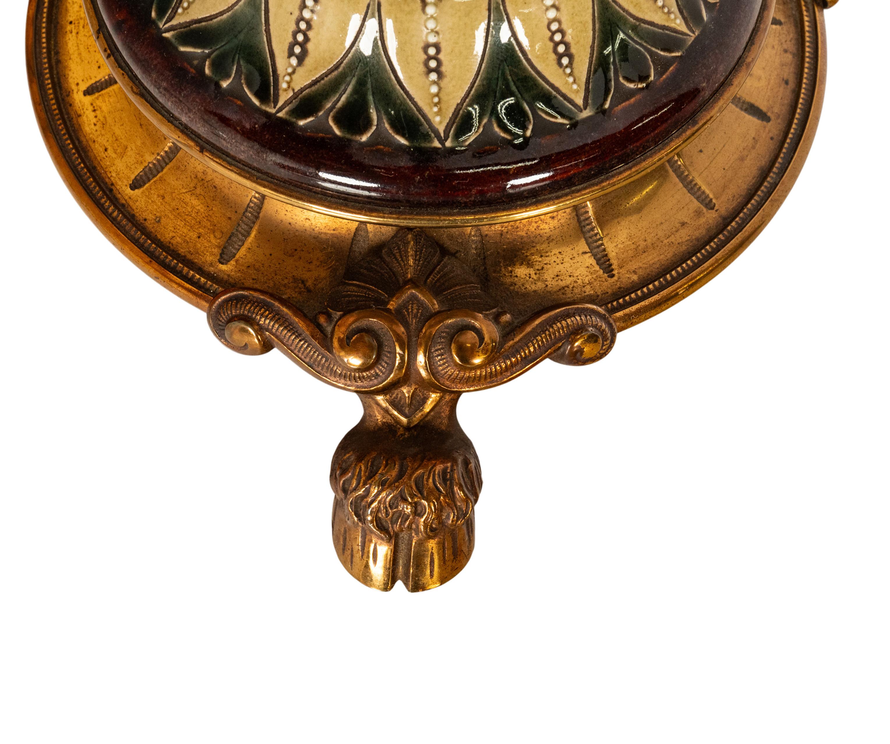 Antike Dalton Lambeth-Öllampe aus Kunstkeramik und Steingut, signiert Edith Lupton 1884 im Angebot 7