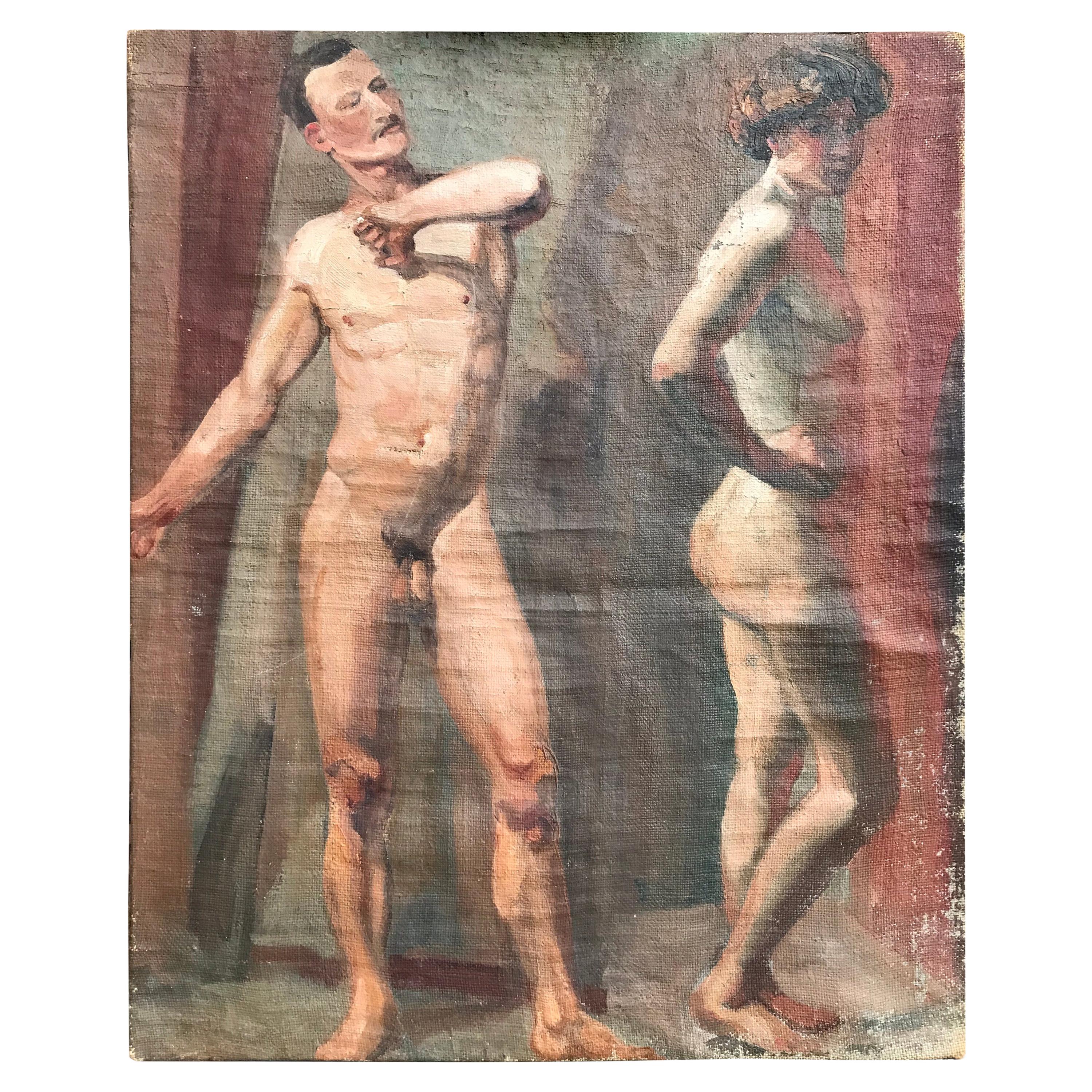 Antique Art School Nude Study