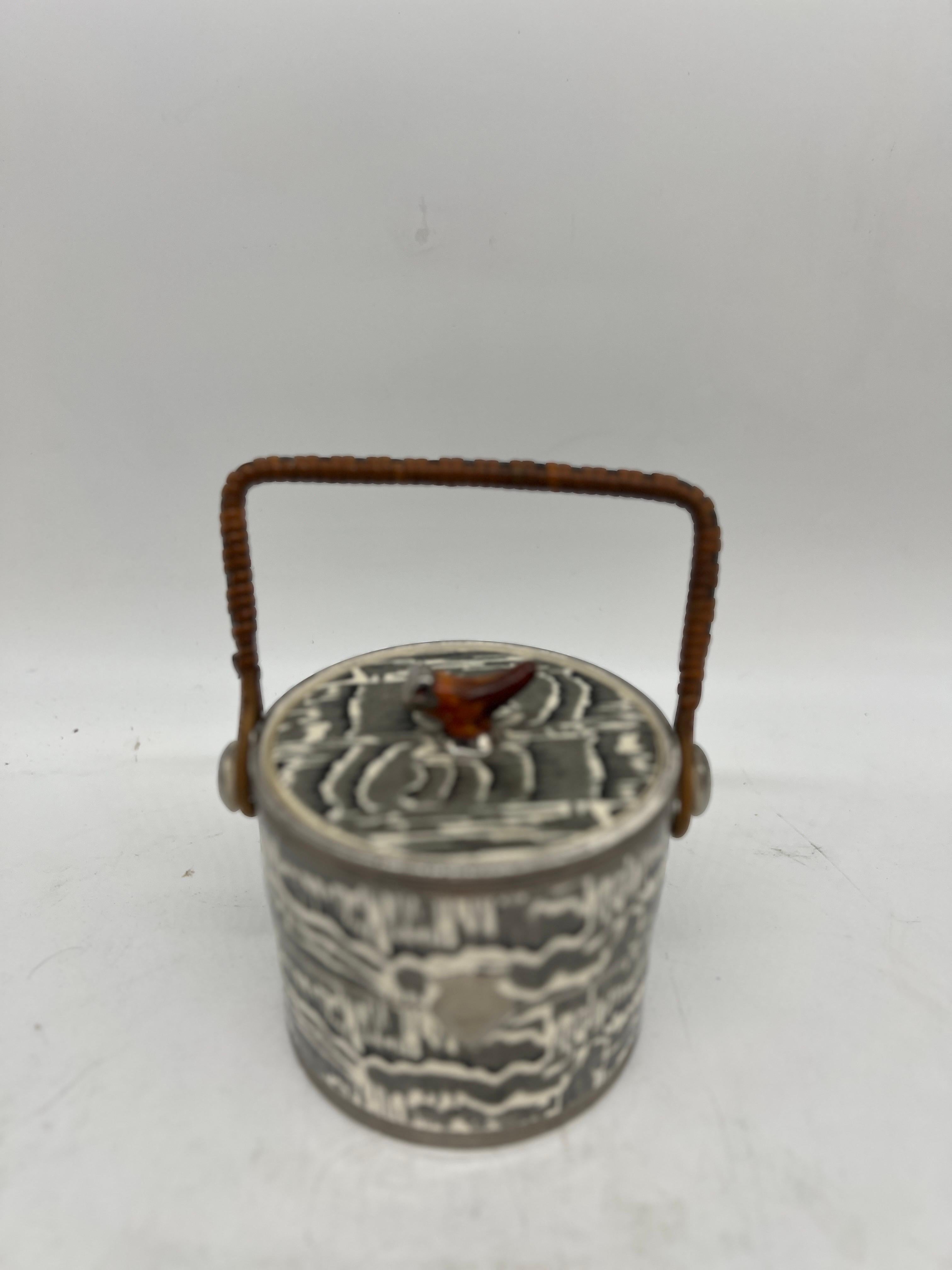 Black Forest Antique Arthur Wood English Silver Shield Staffordshire Style Biscuit Barrel For Sale