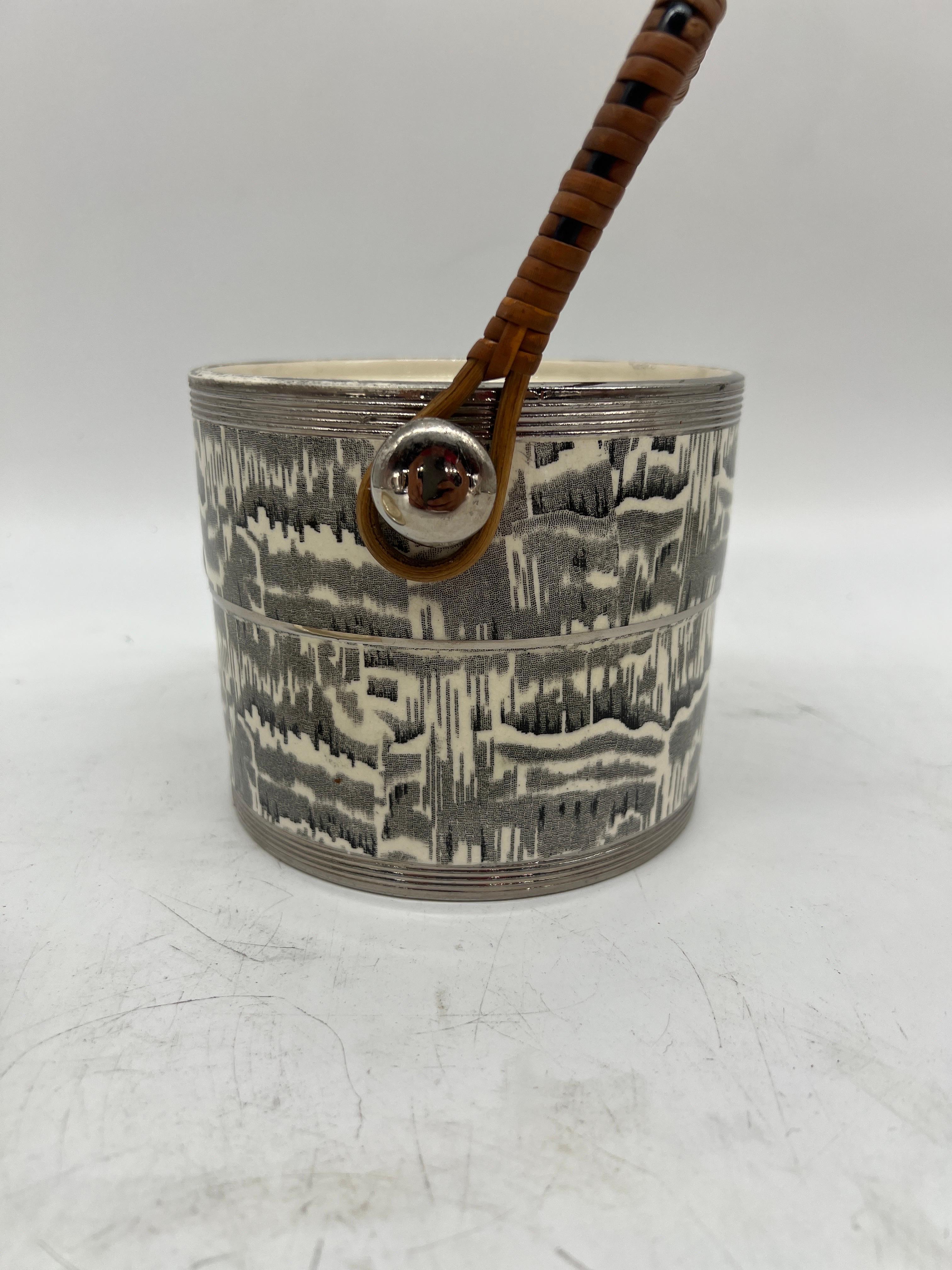 20th Century Antique Arthur Wood English Silver Shield Staffordshire Style Biscuit Barrel For Sale