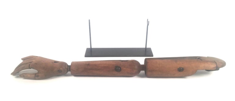 Antique Articulated Wood Artist's Hand and Arm Model at 1stDibs