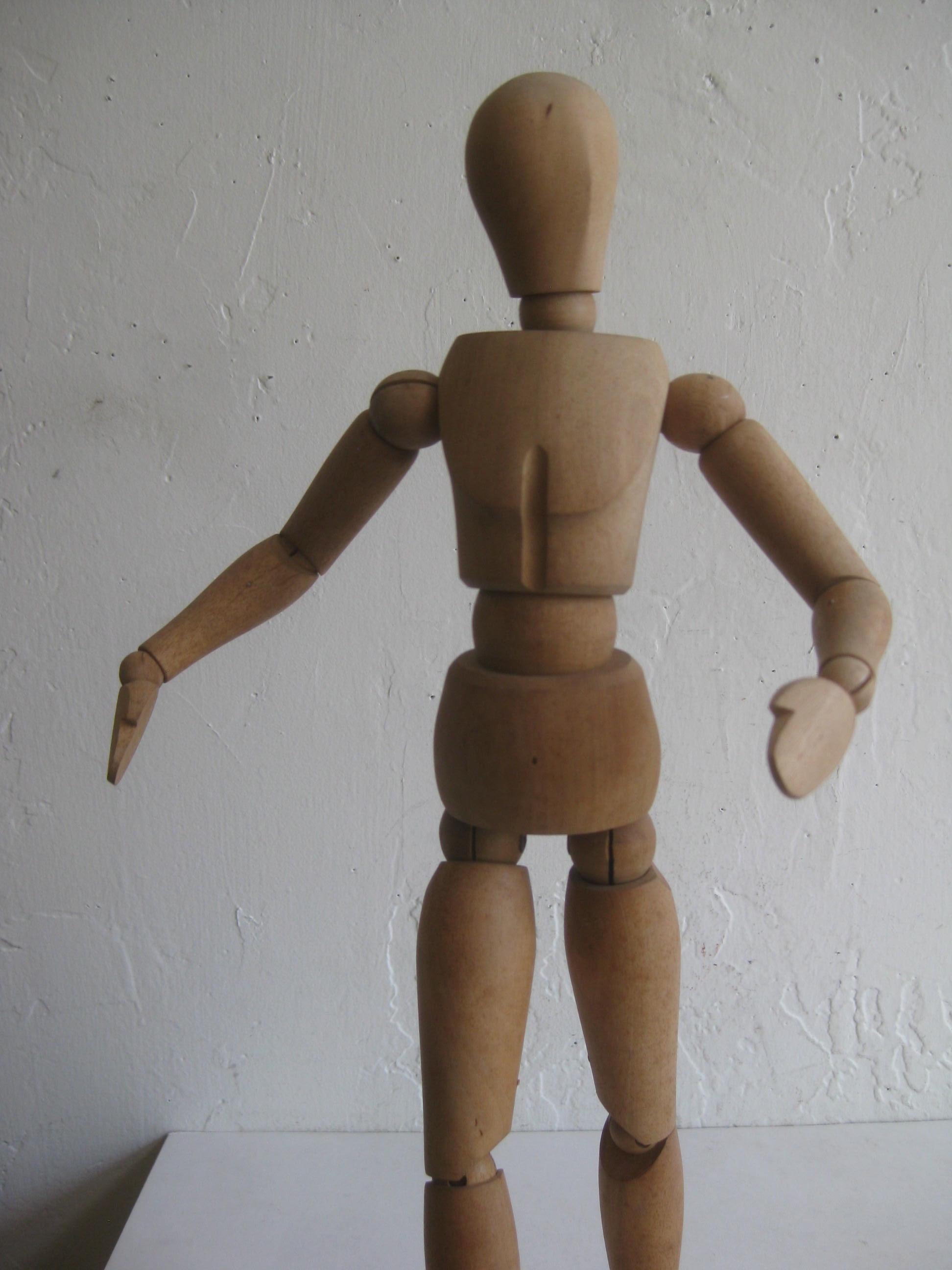 Antique Articulated Wood Nude Artist Figural Model Sculpture Statue 5