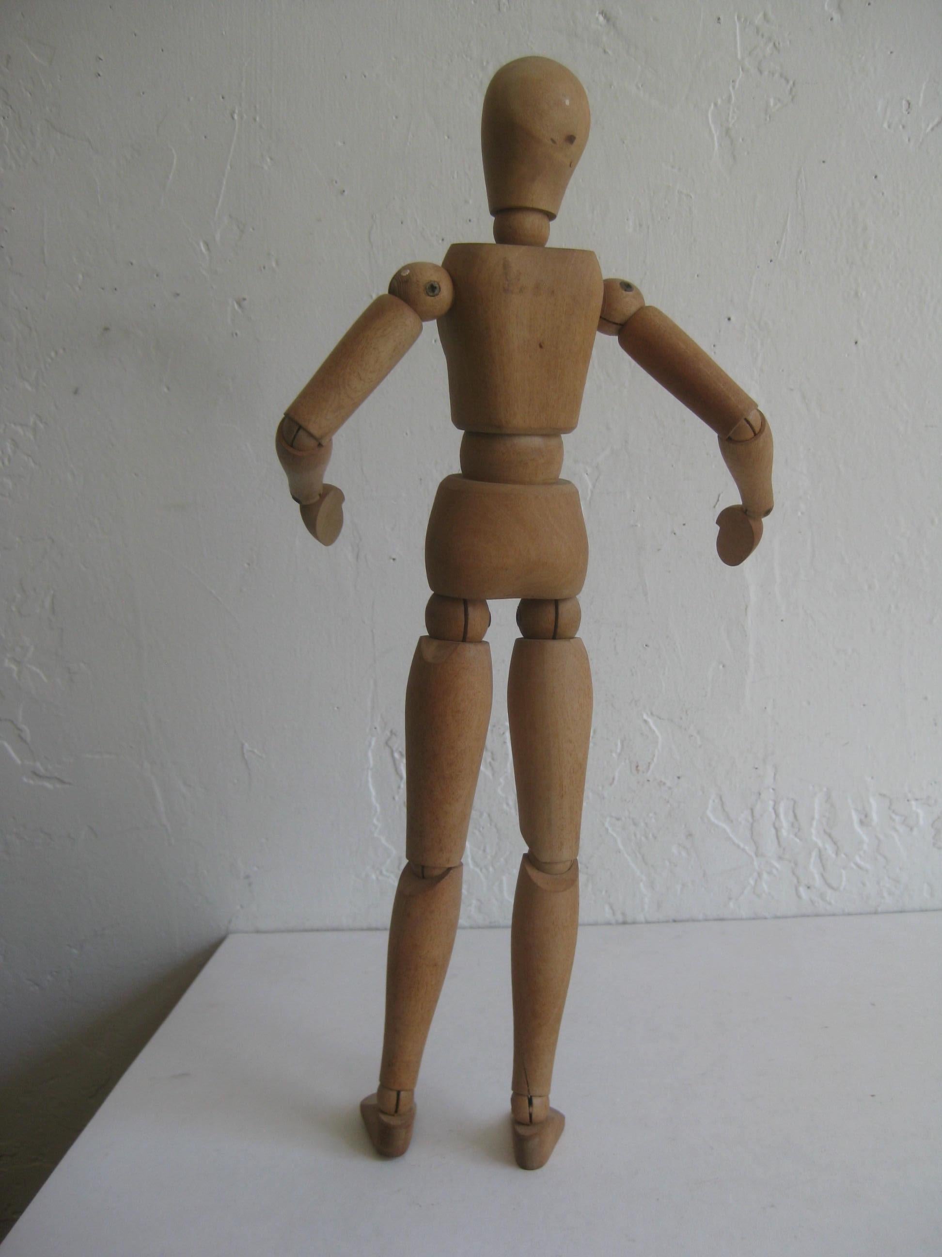 Antique Articulated Wood Nude Artist Figural Model Sculpture Statue 1