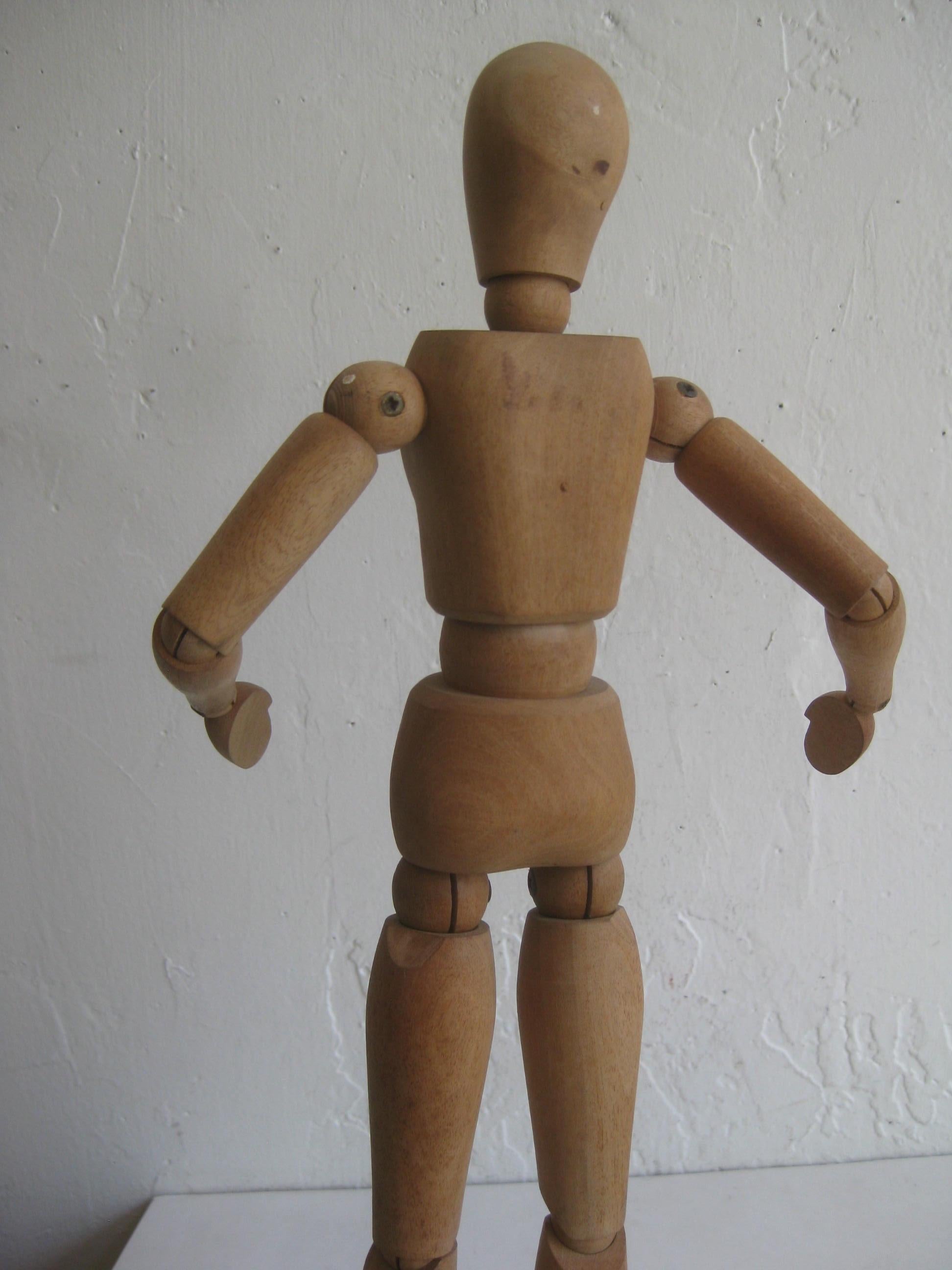 Antique Articulated Wood Nude Artist Figural Model Sculpture Statue 2