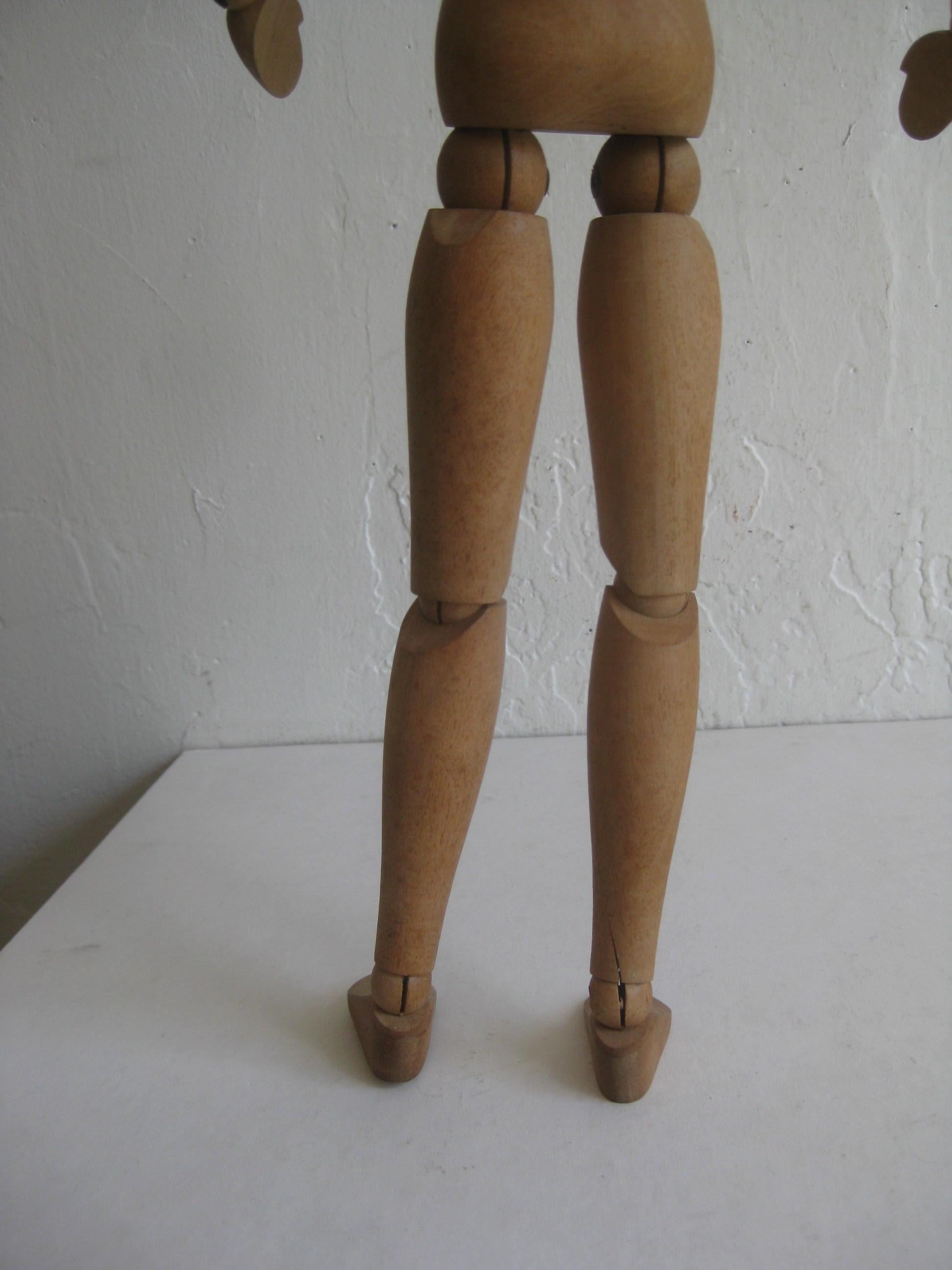 Antique Articulated Wood Nude Artist Figural Model Sculpture Statue 3