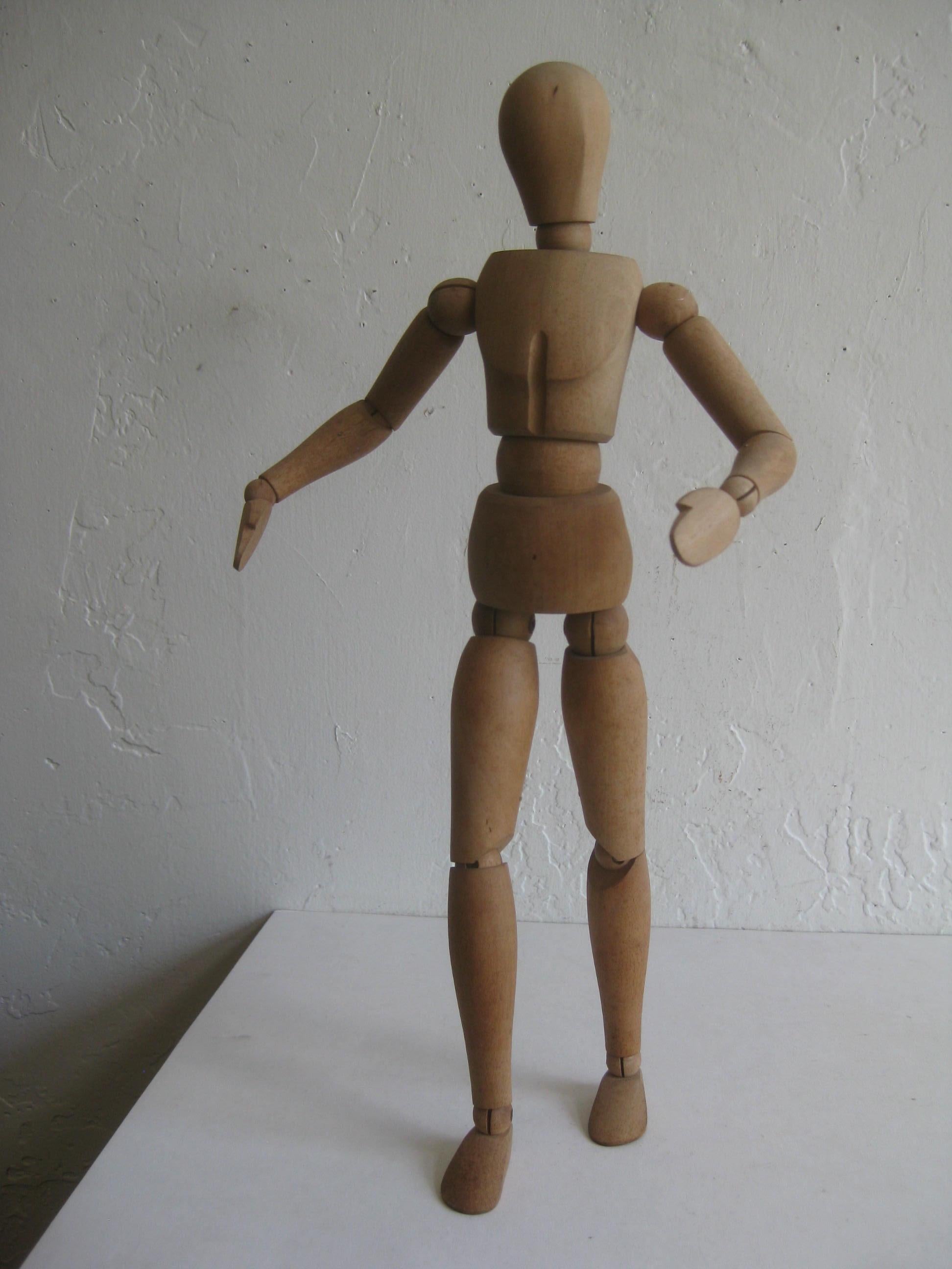 Antique Articulated Wood Nude Artist Figural Model Sculpture Statue 4