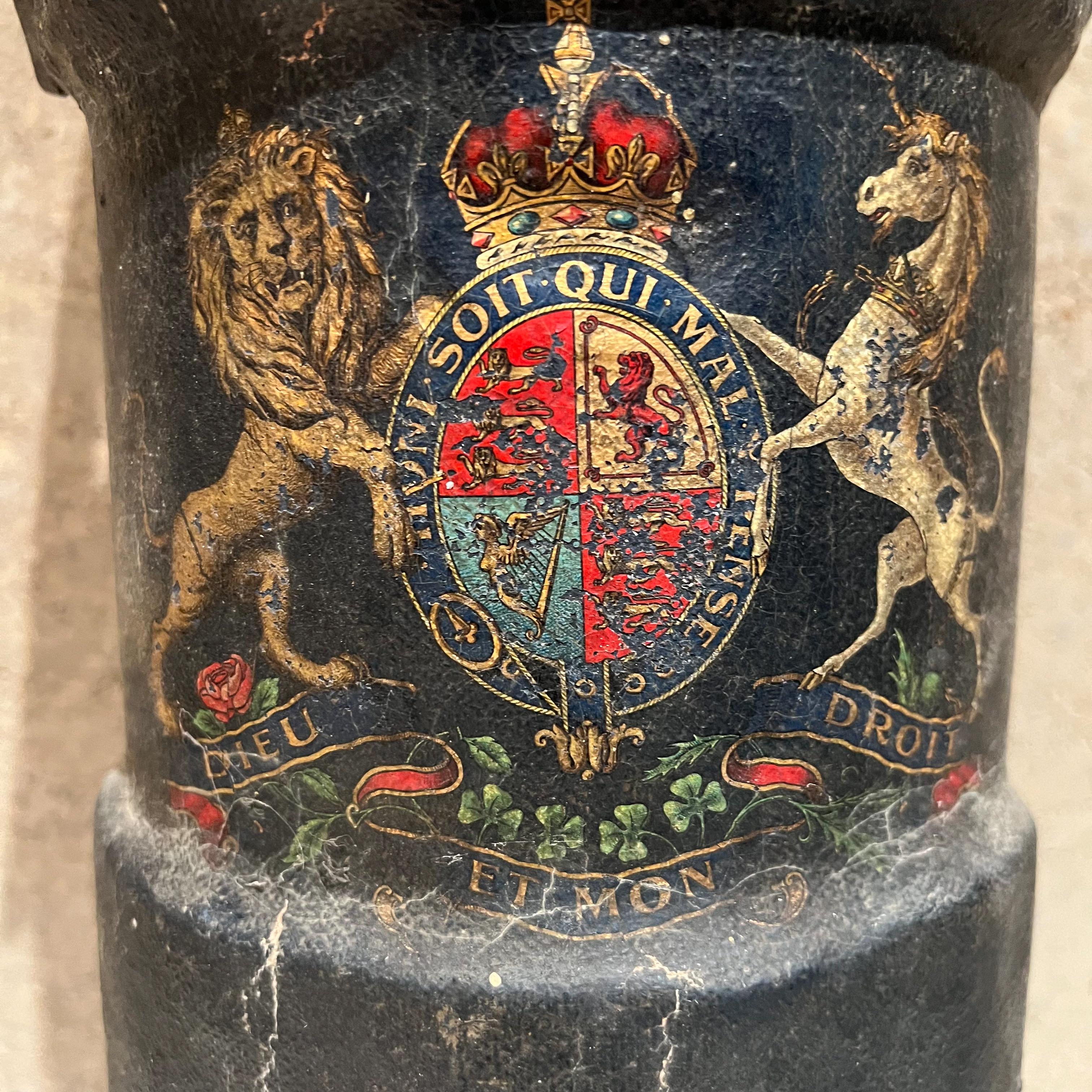 Antique Artillery Bag British Royal Coat of Arms Cork Canvas WWI Militaria 3