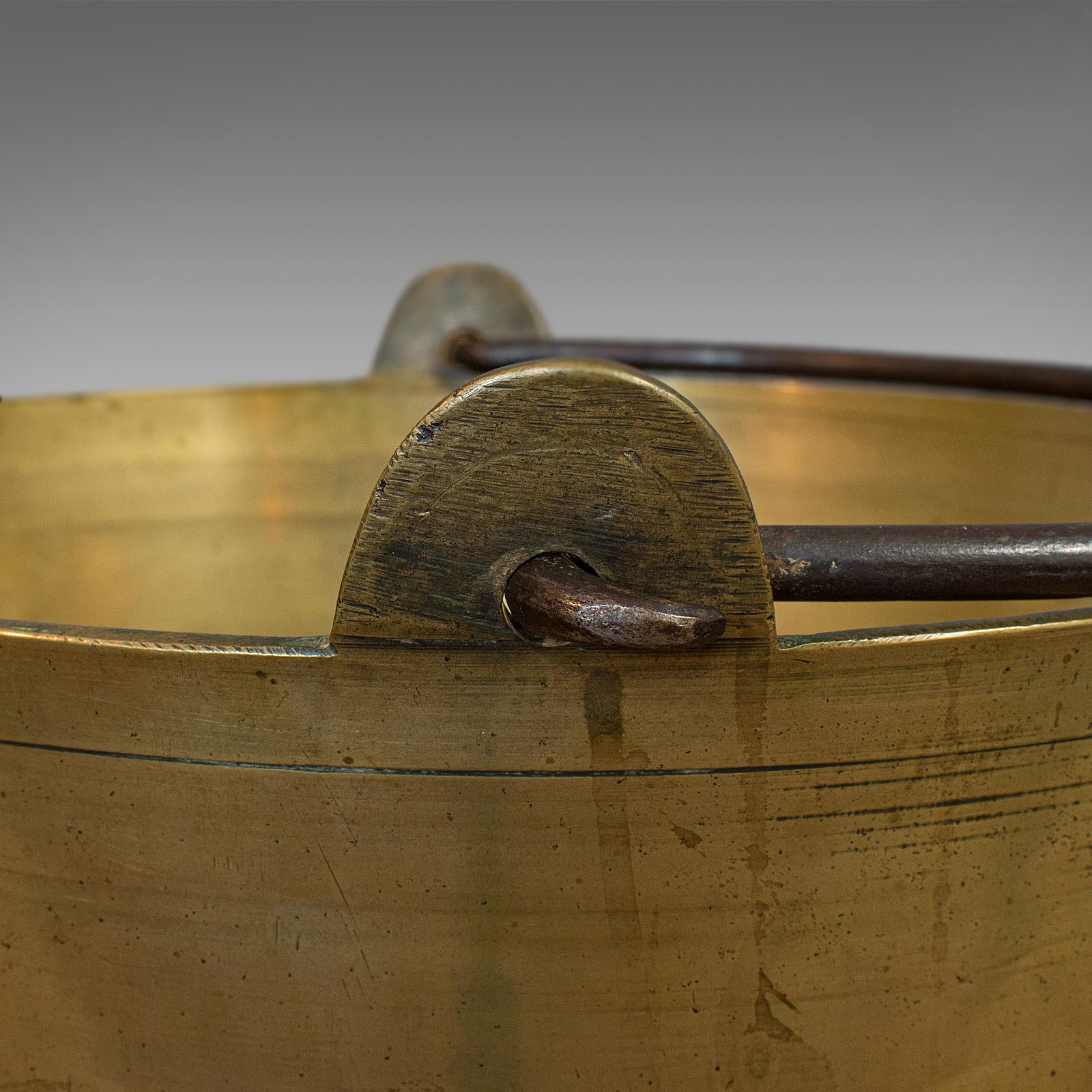 Antique Artisan Jam Pan, French, Solid Brass, Kitchen Pot, Victorian, circa 1900 3