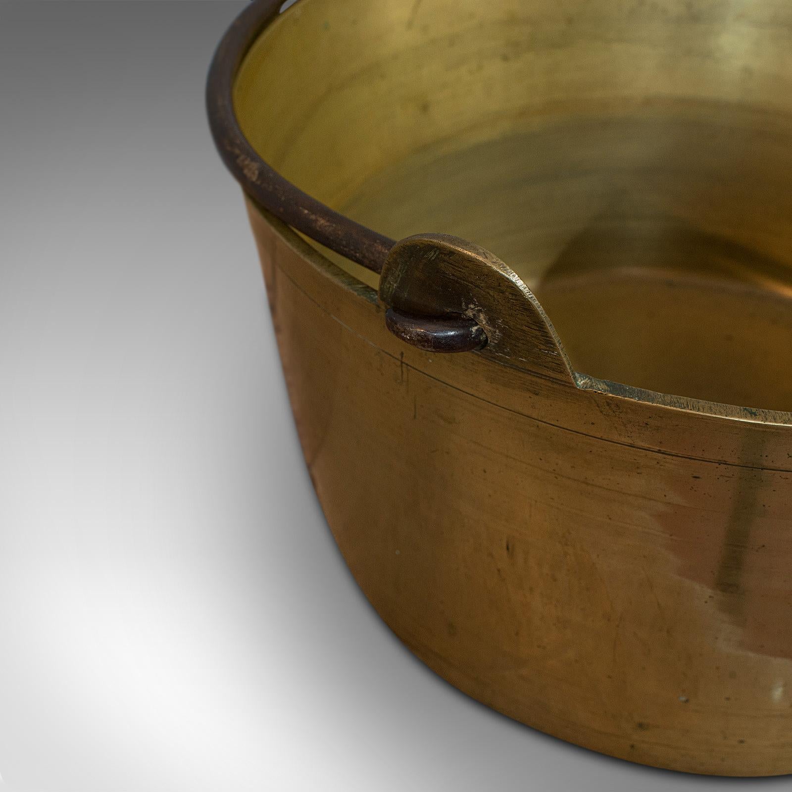 Antique Artisan Jam Pan, French, Solid Brass, Kitchen Pot, Victorian, circa 1900 2