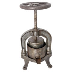 Antique Artisanal Fruit Press Cast Iron, France, circa 1880