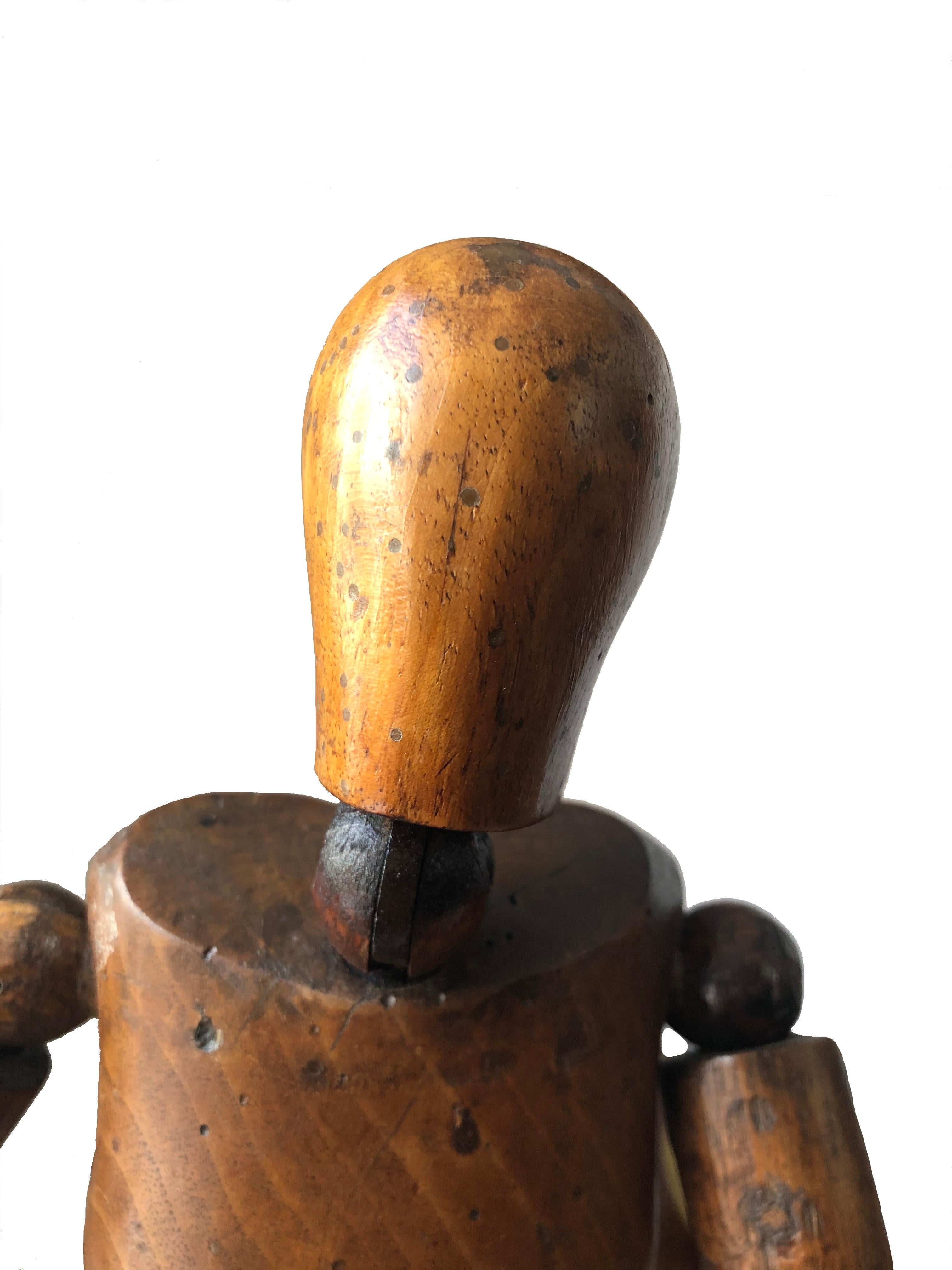 Late 19th Century Antique Artist Mannequin Wood Figure Sculpture, France