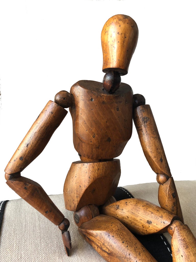 Antique Artist Mannequin Wood Figure Sculpture, France at 1stDibs