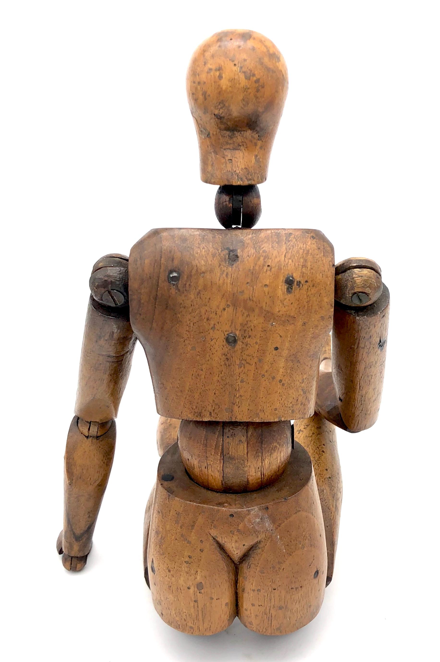 Belle Époque Antique Artist Mannequin Wood Figure Sculpture, France