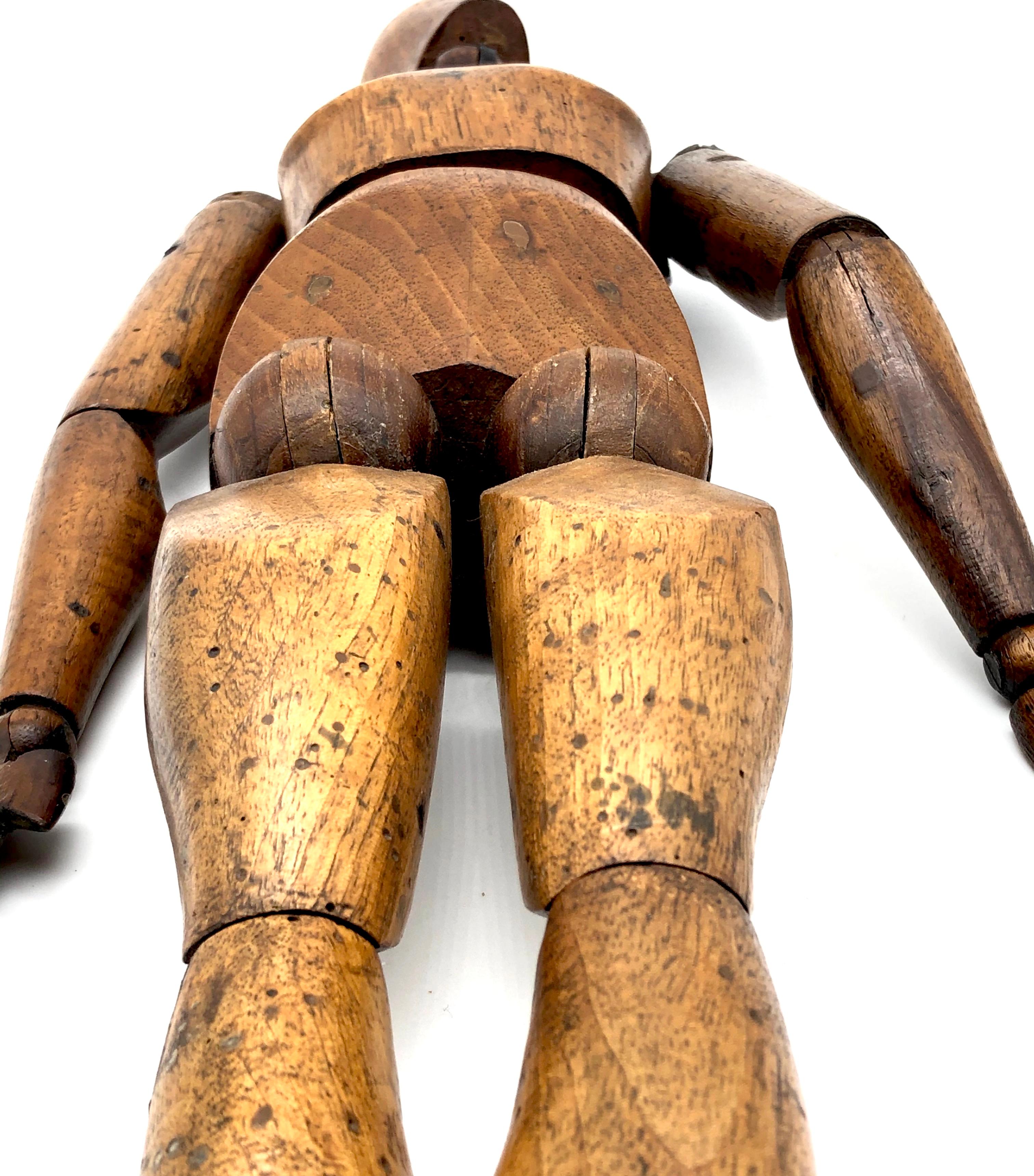 French Antique Artist Mannequin Wood Figure Sculpture, France