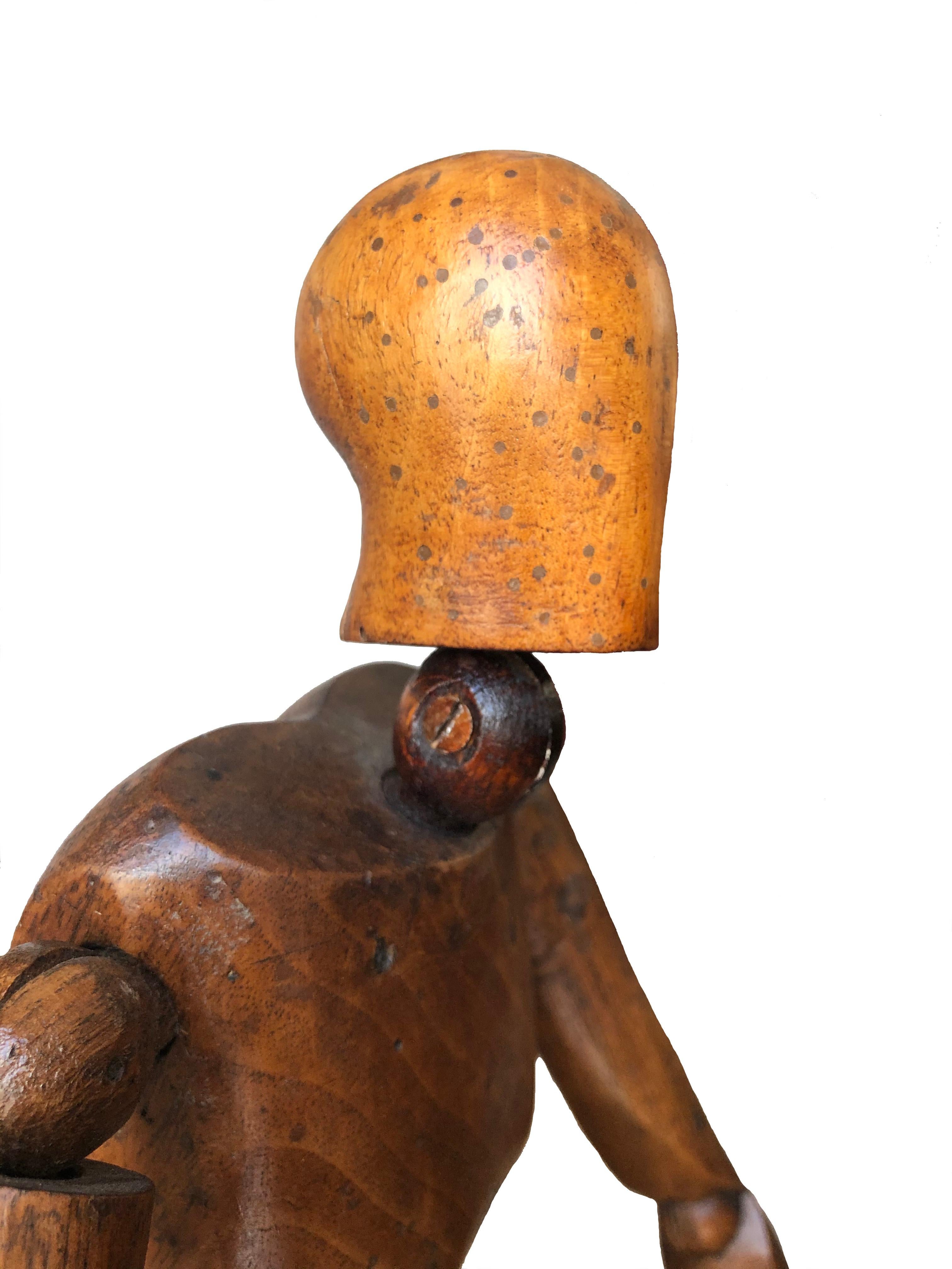 Antique Artist Mannequin Wood Figure Sculpture, France In Good Condition In Munich, DE