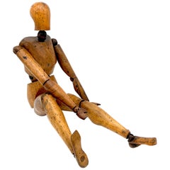 Antique Artist Mannequin Wood Figure Sculpture, France