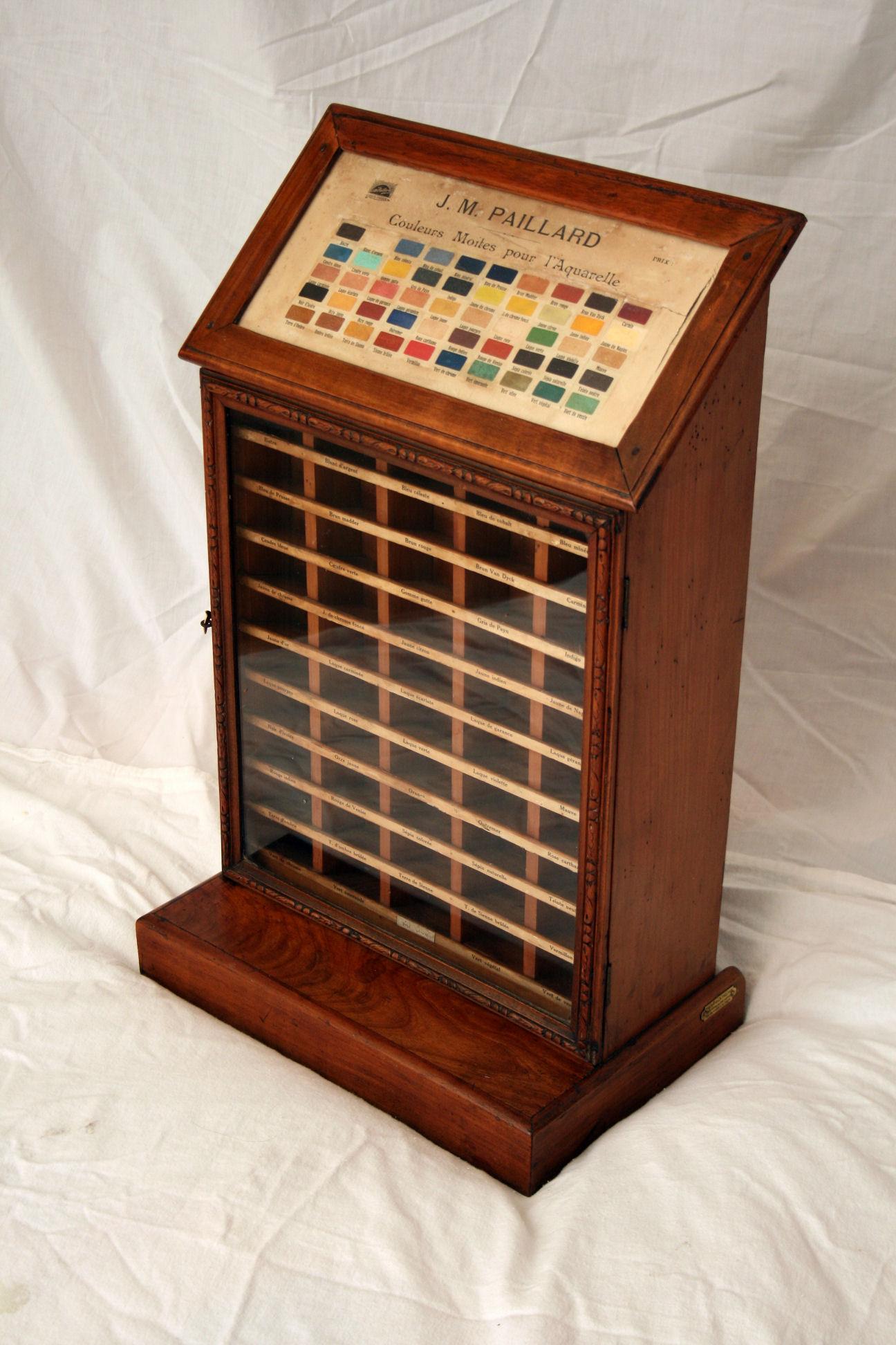 Antique Artist Paint Shop Display Cabinet 7