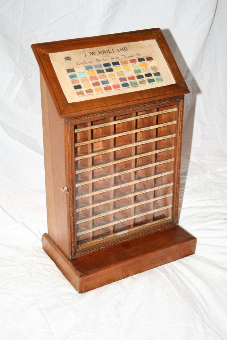 Antique Artist Paint Shop Display Cabinet at 1stDibs | artist cabinet