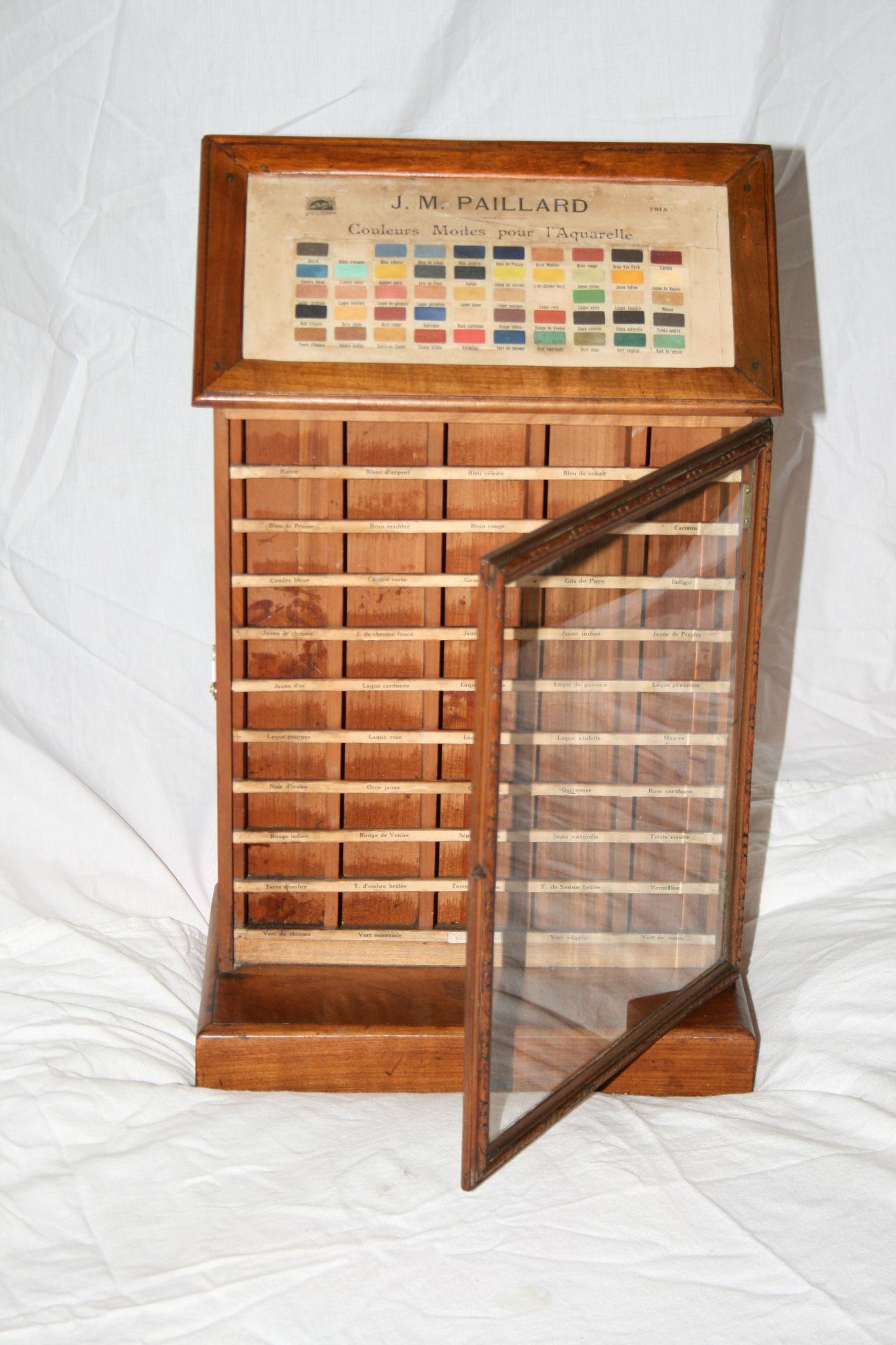 Late 19th Century Antique Artist Paint Shop Display Cabinet