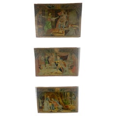 Antique Artist Painted / Carved on wood Italian Opera Scenes