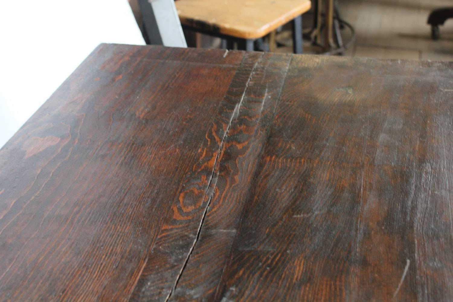 Industrial Antique Artist Wood Table For Sale
