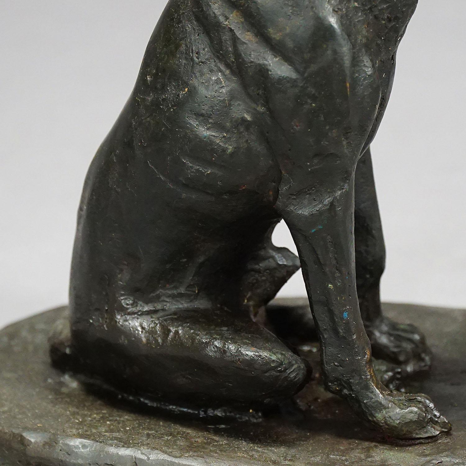 Antique Artistic Bronze Cast of a Retriever, Germany, circa 1900 In Good Condition In Berghuelen, DE