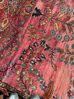 Antique Artistic & Moody Arabesque Lilihan Sarouk Rug, circa 1930's