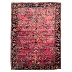Antique Artistic & Moody Arabesque Lilihan Sarouk Rug, circa 1930's