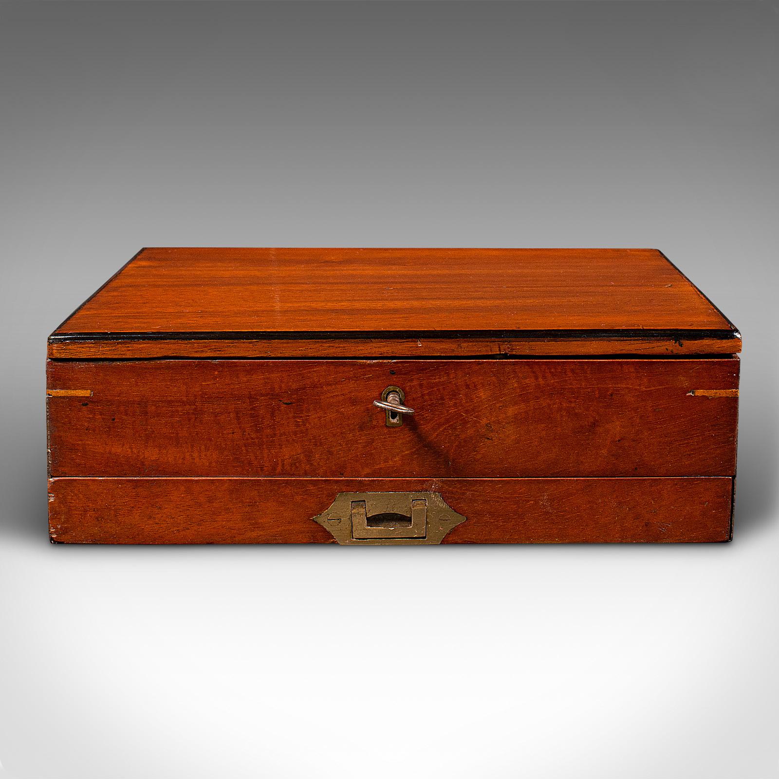 Late Victorian Antique Artist's Box, English, Walnut, Paint Palette, Winsor & Newton, Victorian For Sale