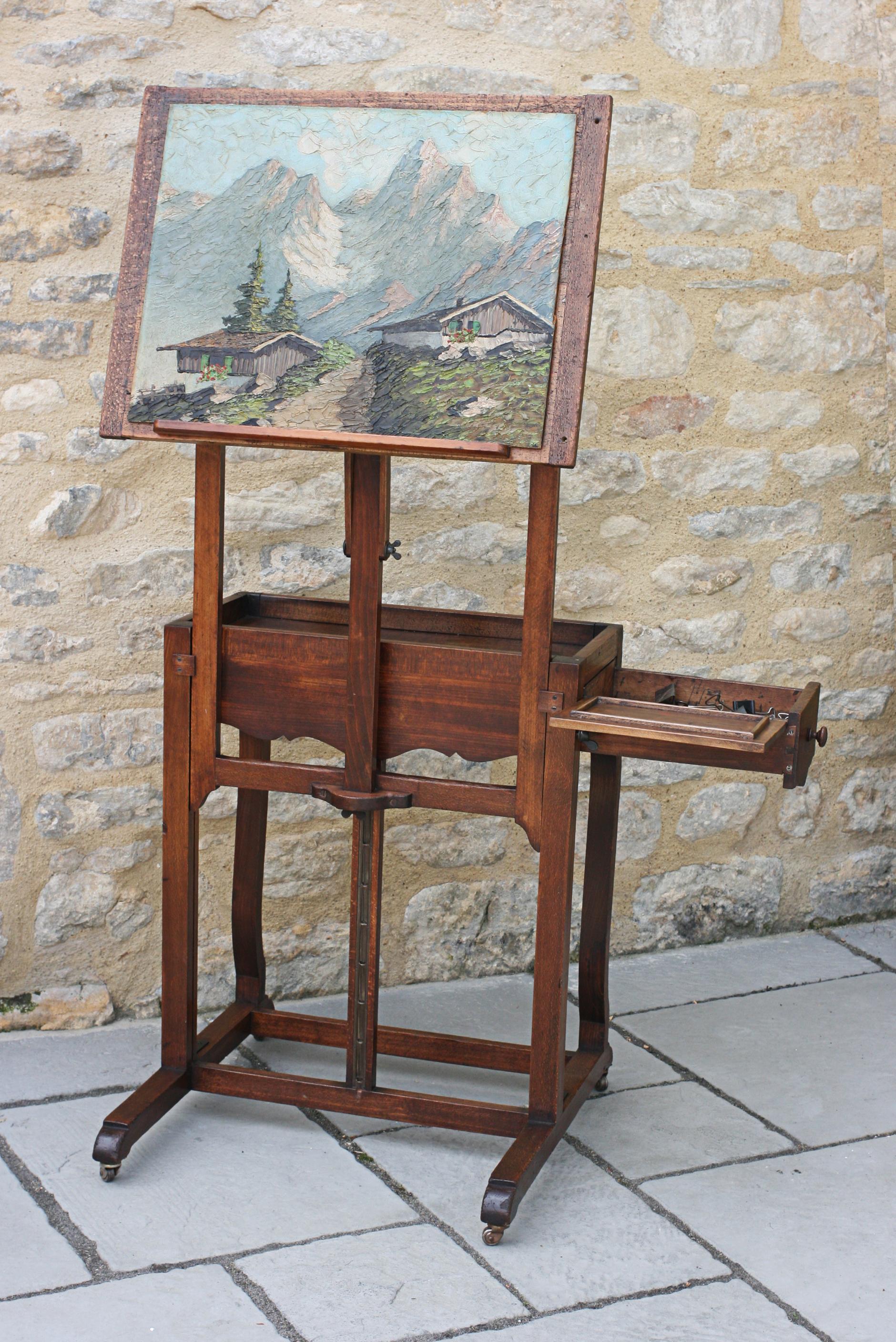 Antique Artists Easel and Table 4