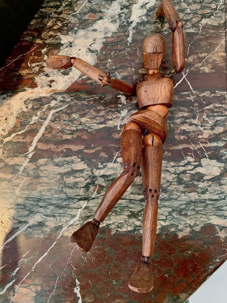 Antique French Artist's Mannequin Carved Wood Sapin For Sale at 1stDibs