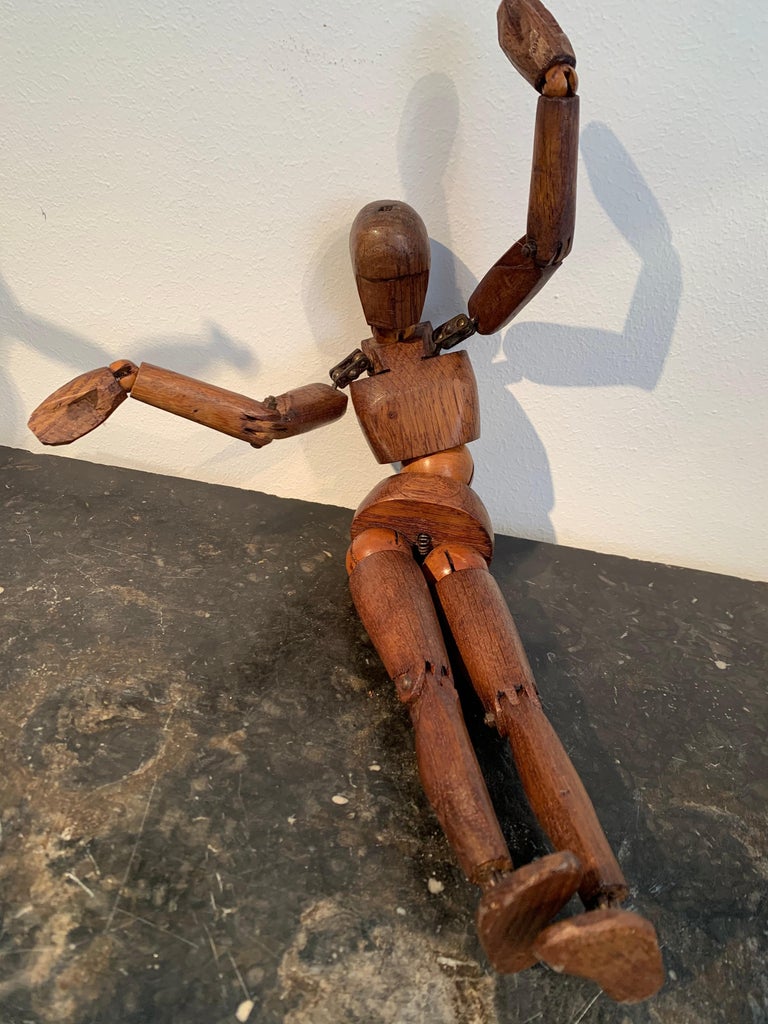 Antique French Artist's Mannequin Carved Wood Sapin For Sale at 1stDibs