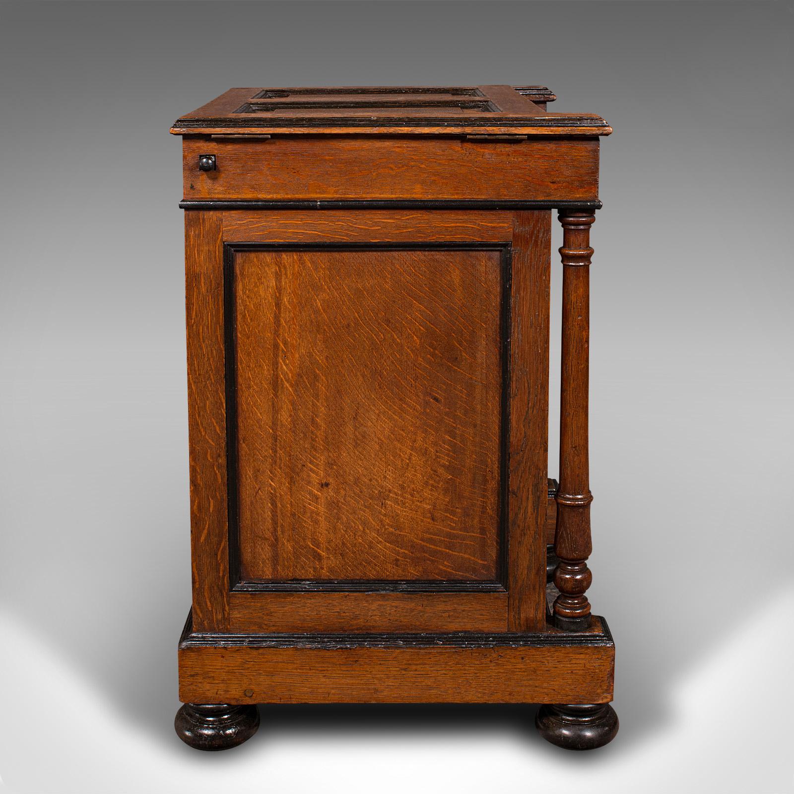 Antiker Künstlermaterial-Tisch, englisch, Eiche, Ständer, Roberson & Co, viktorianisch (Britisch) im Angebot